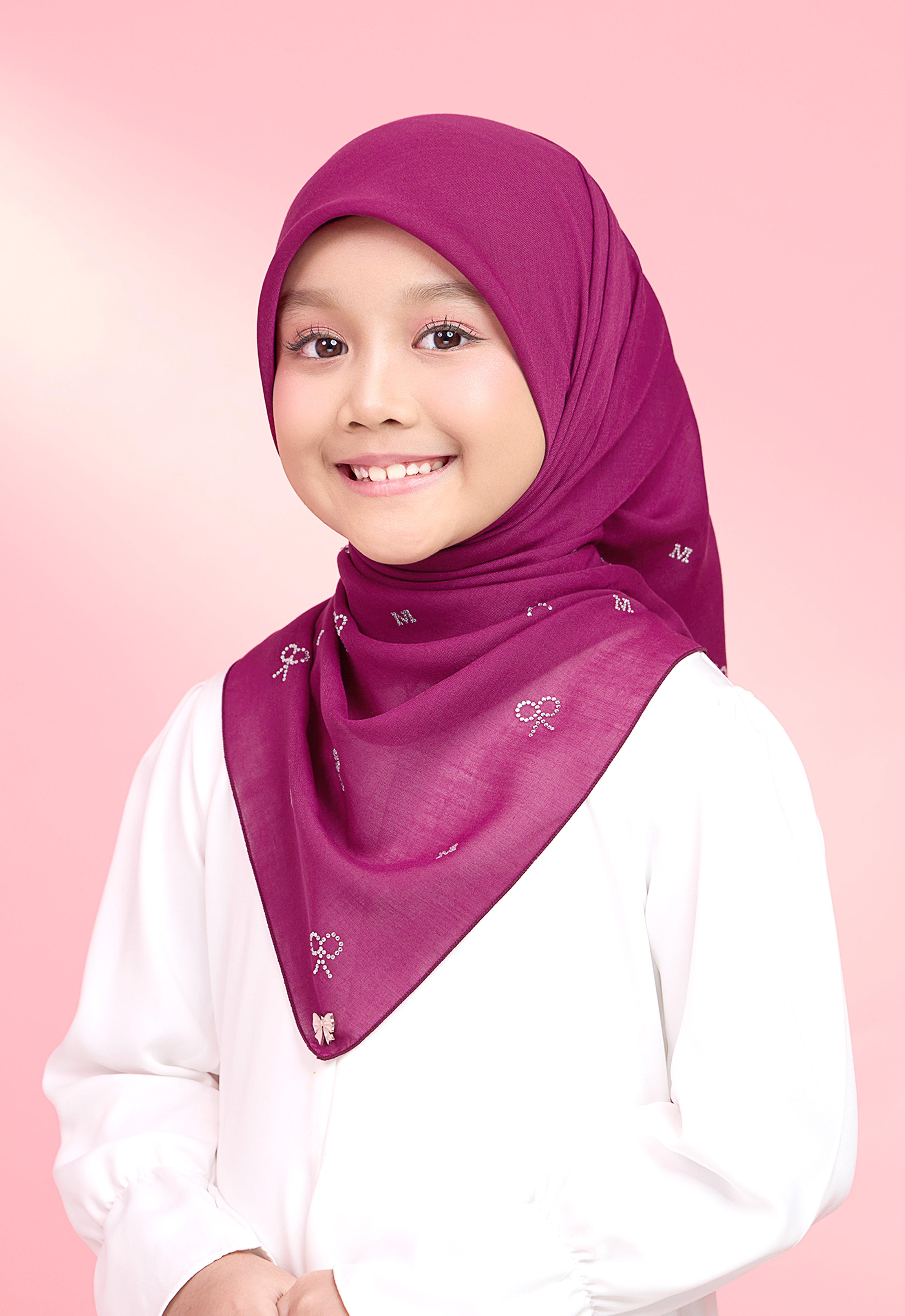 KIDS RIBBONY PLAIN STONE - BURGUNDY