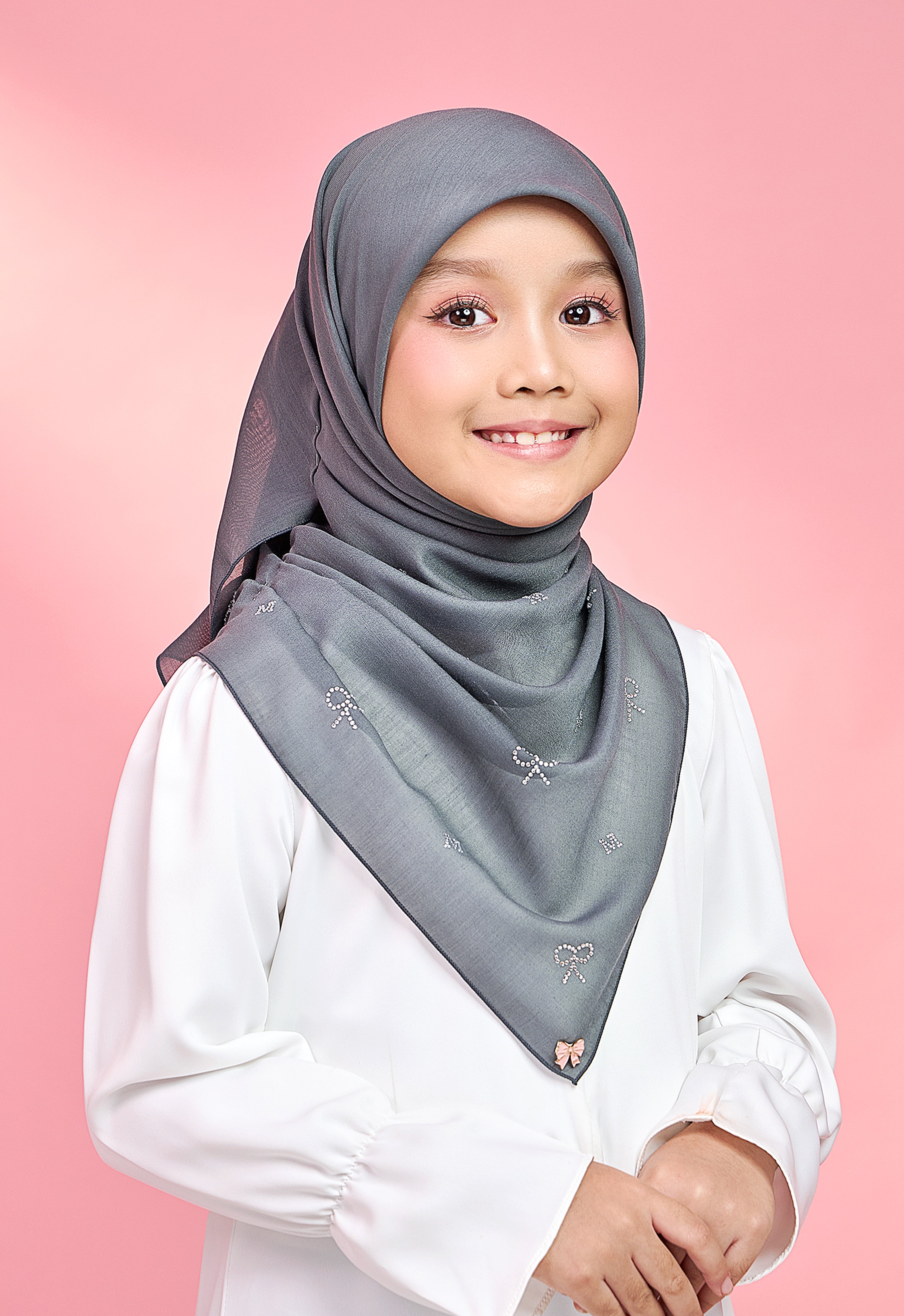 KIDS RIBBONY PLAIN STONE - DARK GRAY
