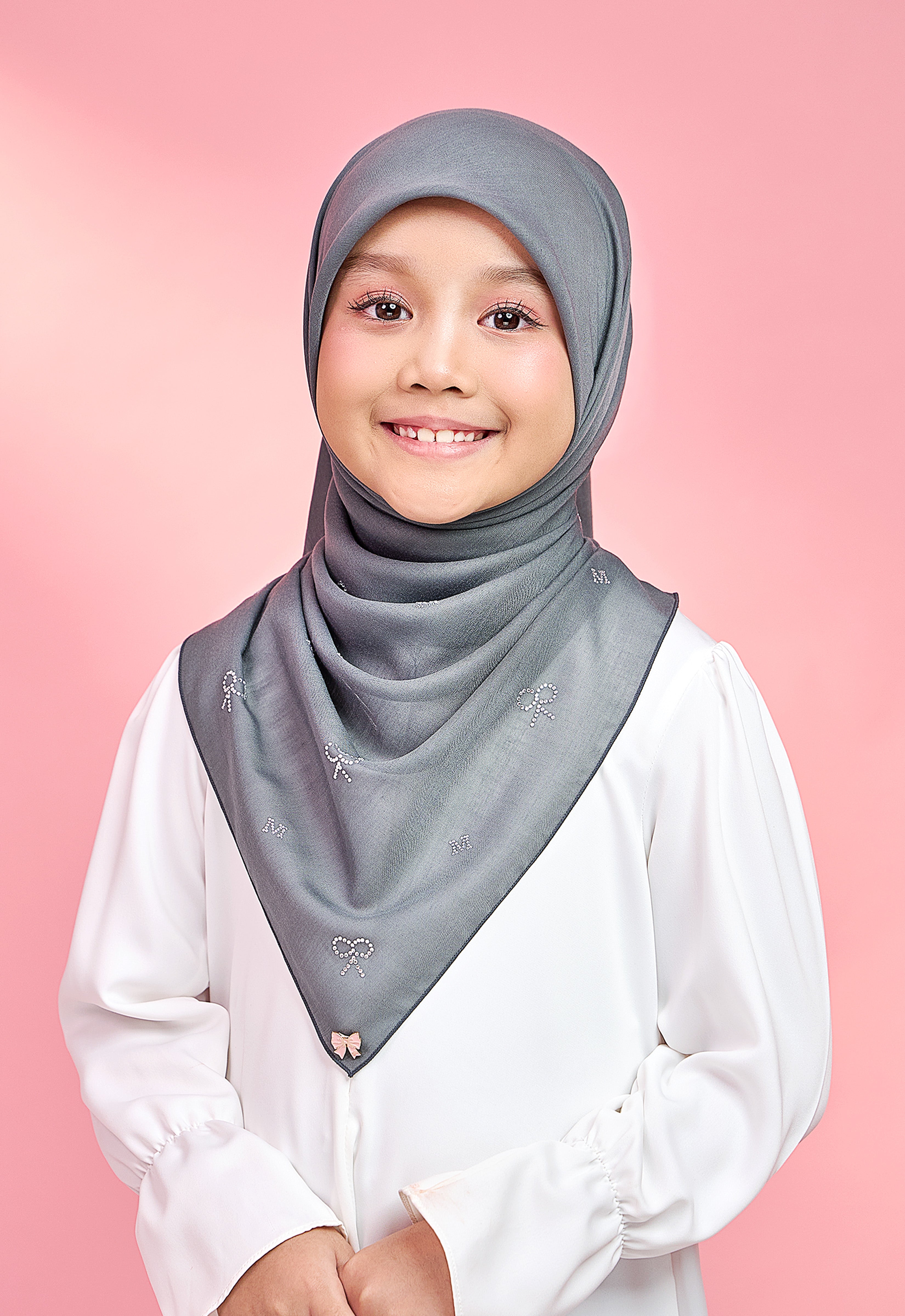KIDS RIBBONY PLAIN STONE - DARK GRAY