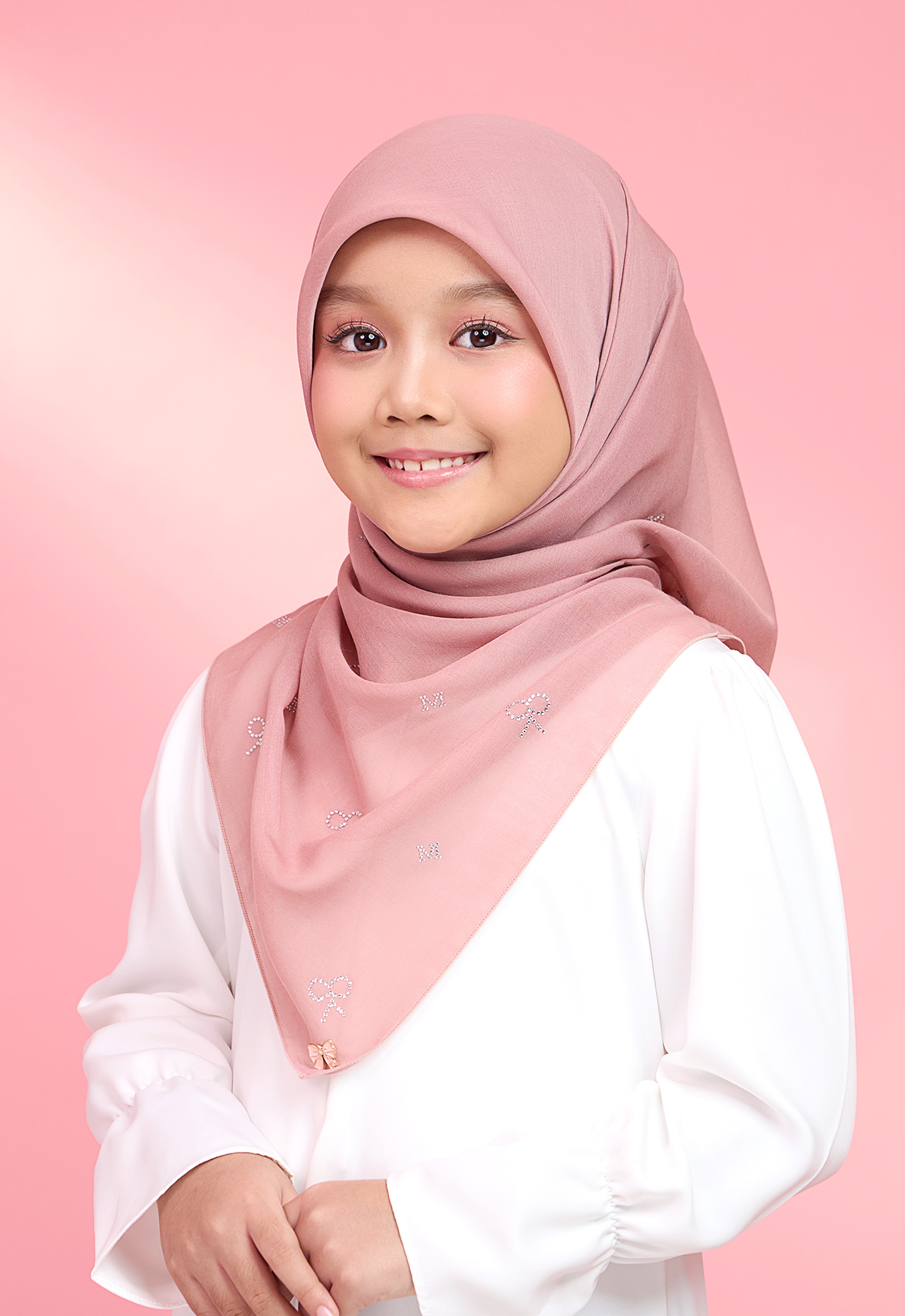 KIDS RIBBONY PLAIN STONE - DUSTY PINK