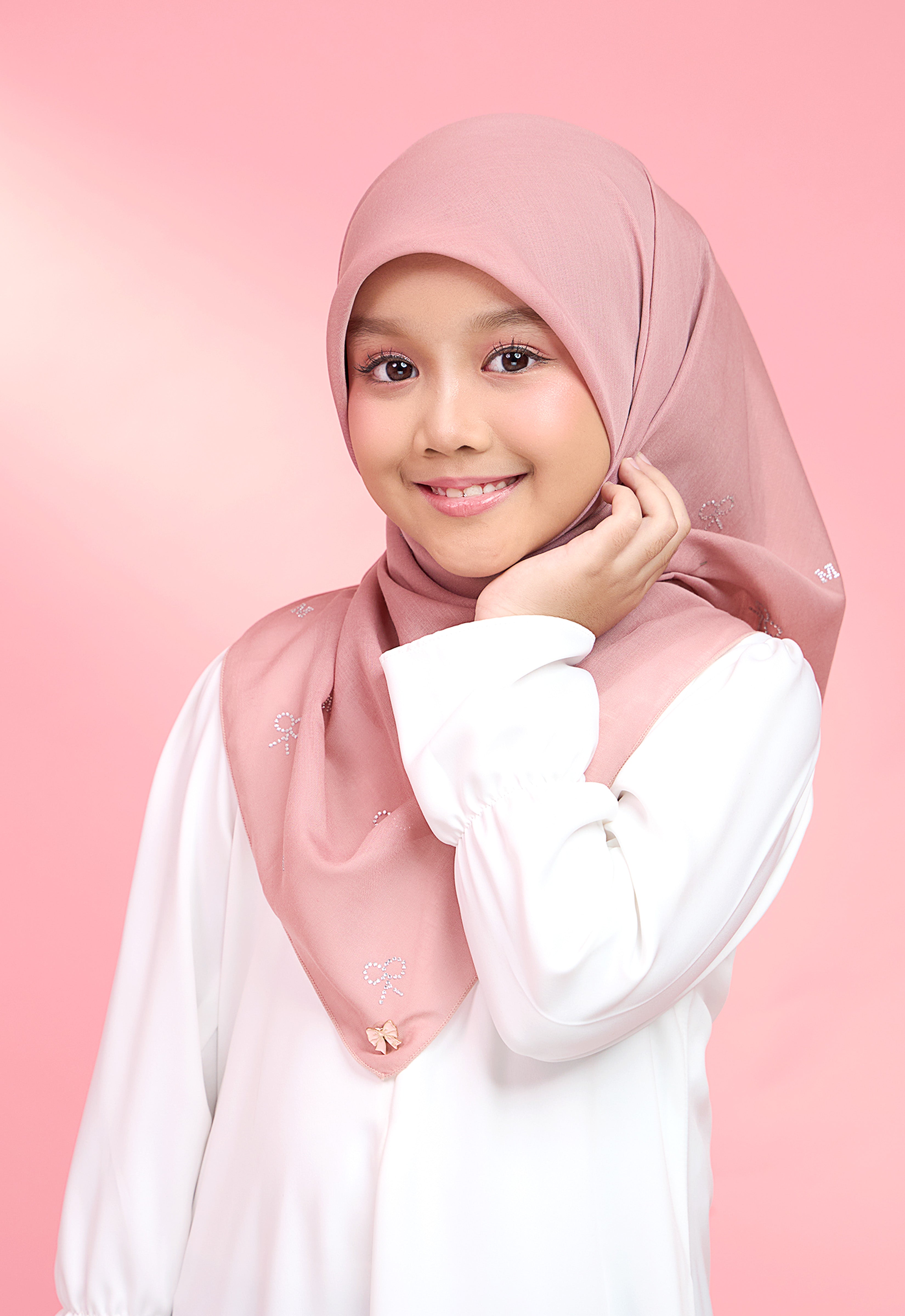 KIDS RIBBONY PLAIN STONE - DUSTY PINK