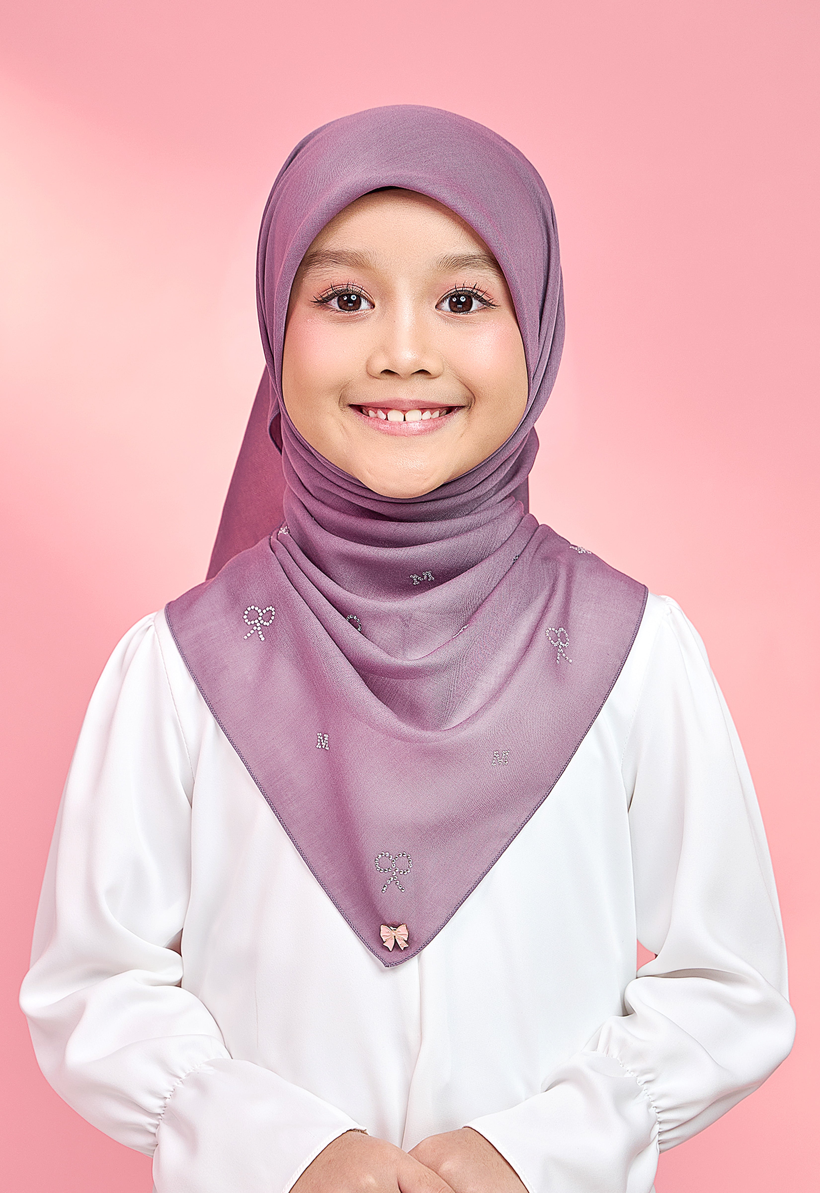 KIDS RIBBONY PLAIN STONE - DUSTY PURPLE