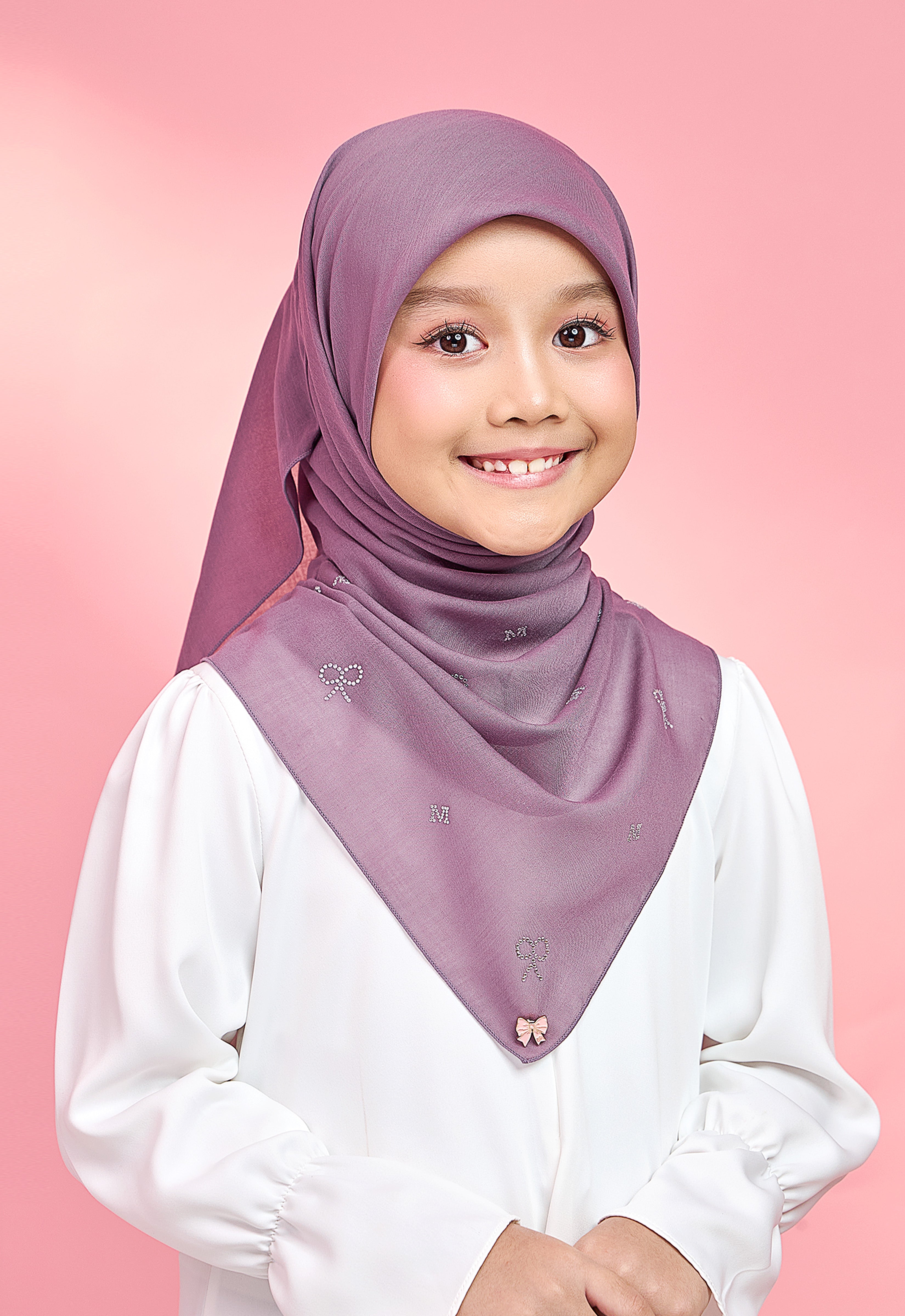 KIDS RIBBONY PLAIN STONE - DUSTY PURPLE