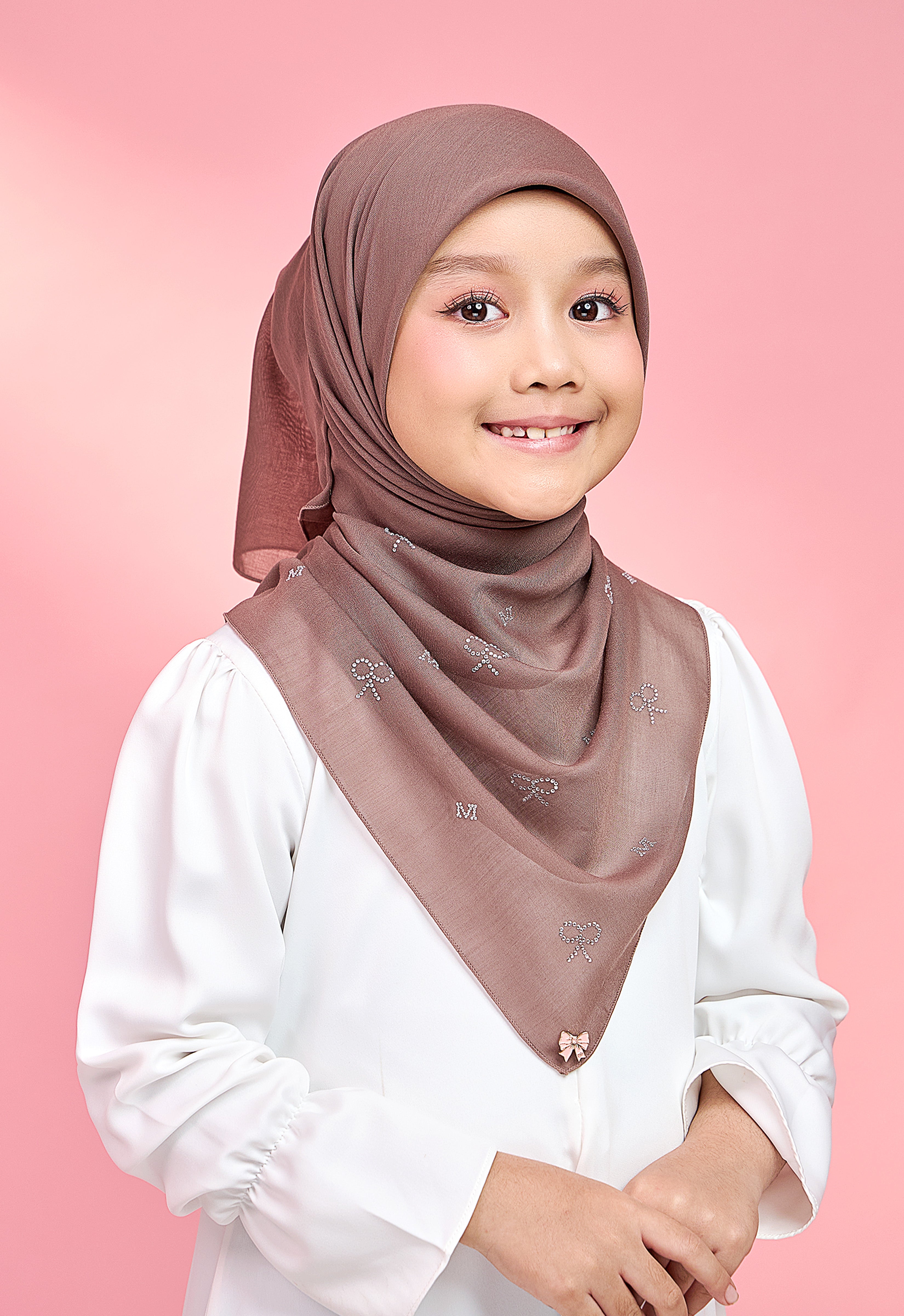 KIDS RIBBONY PLAIN STONE - LIGHT BROWN
