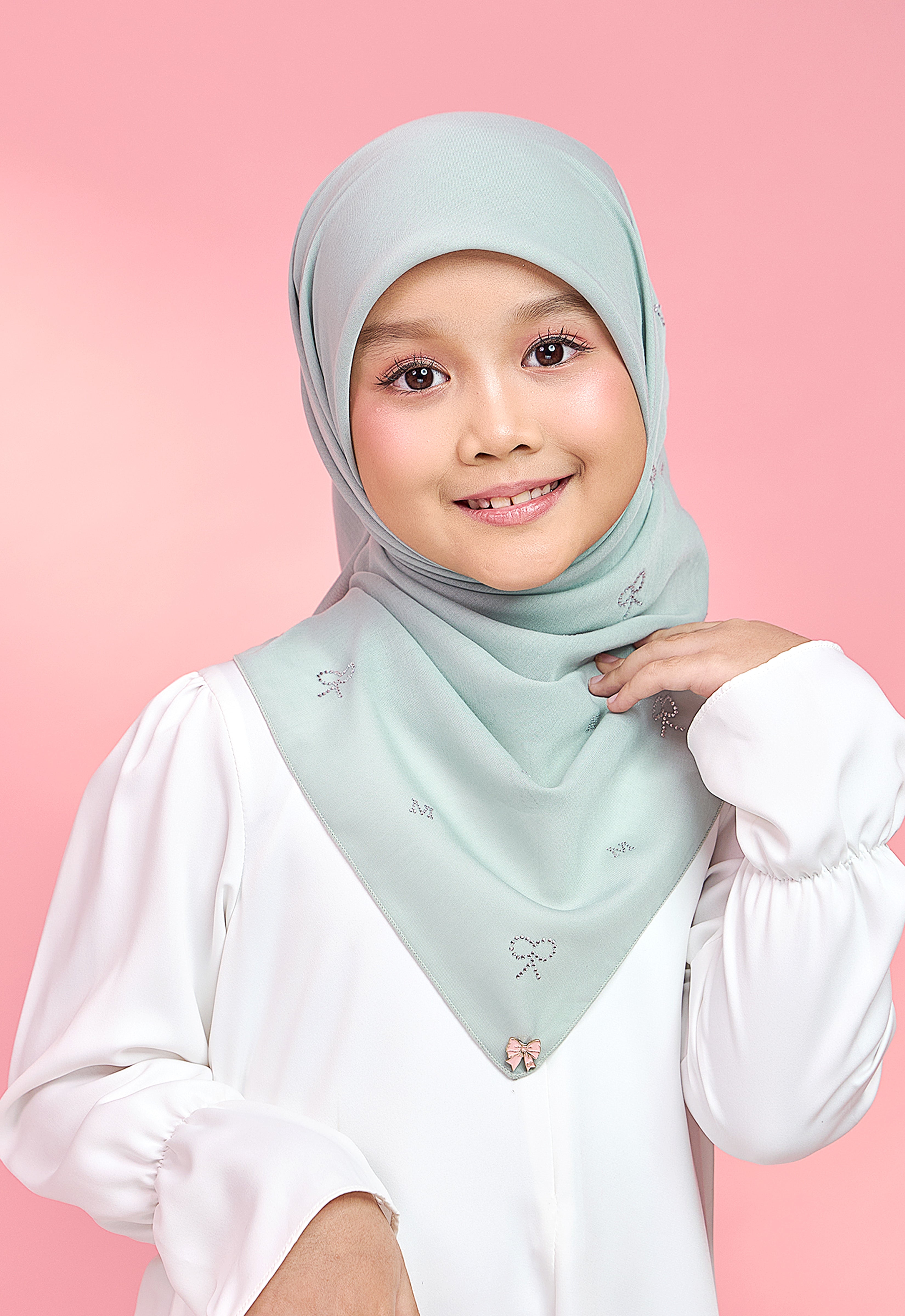 KIDS RIBBONY PLAIN STONE - MINT BLUE