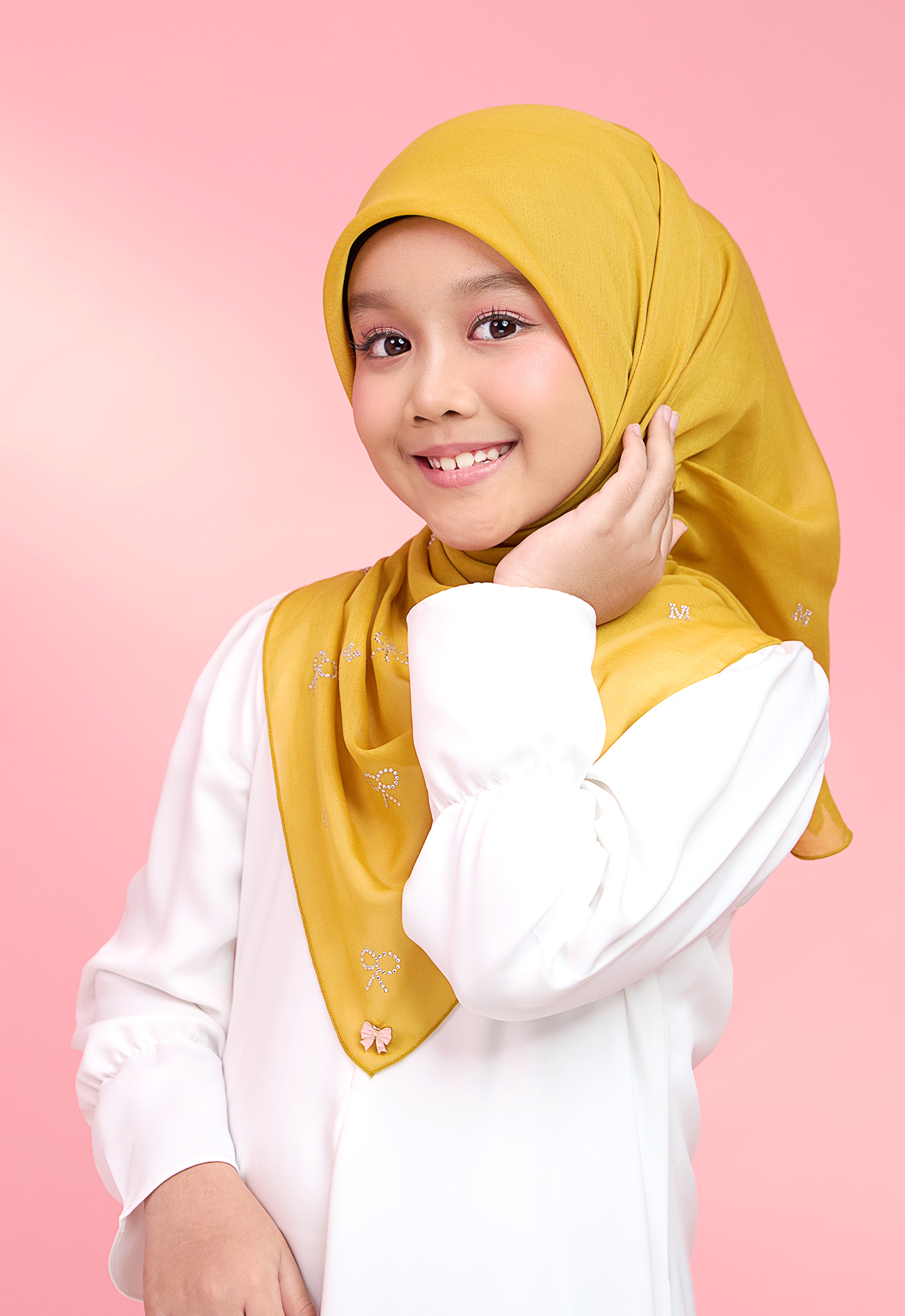 KIDS RIBBONY PLAIN STONE - MUSTARD