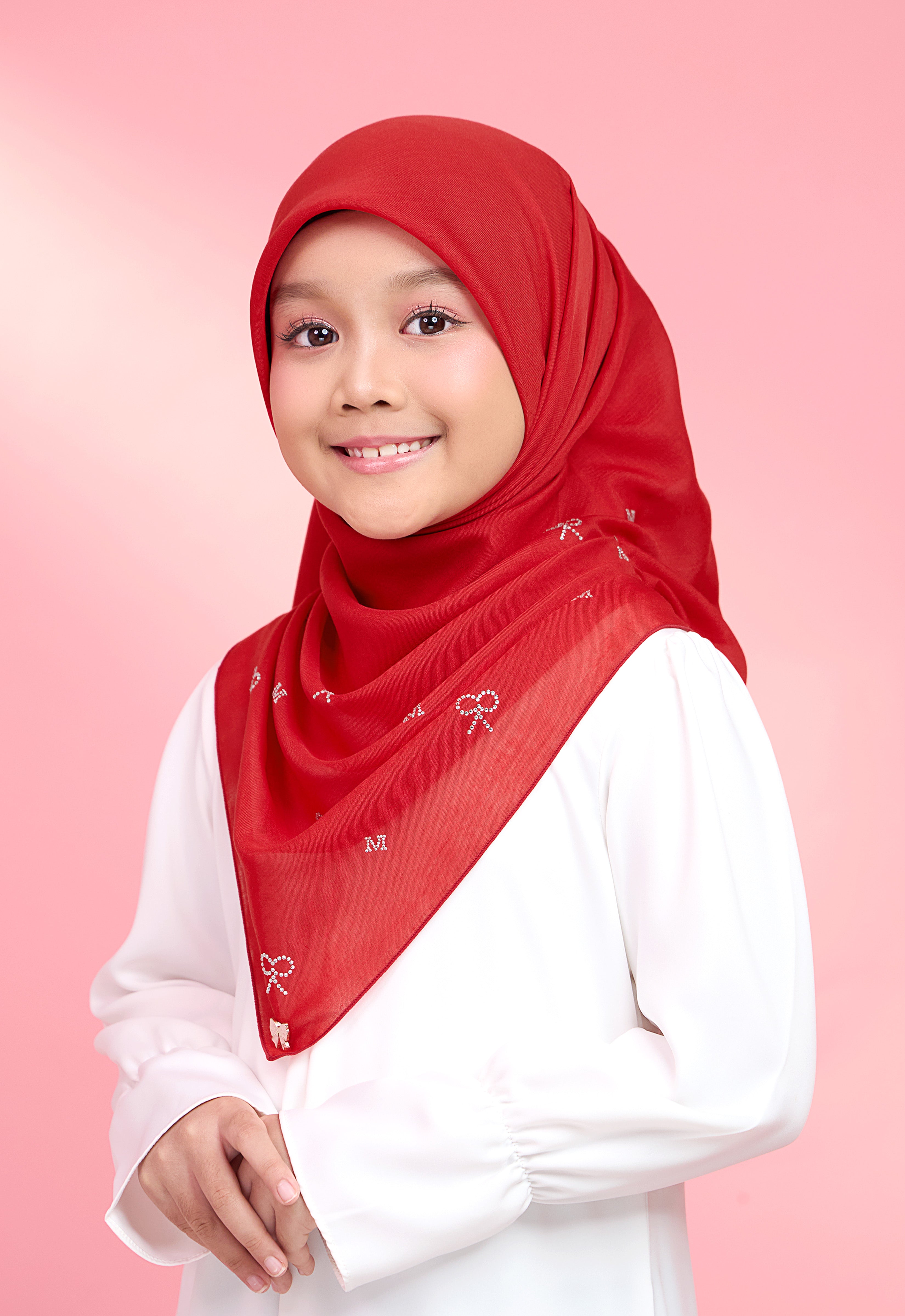 KIDS RIBBONY PLAIN STONE - RED CHILI