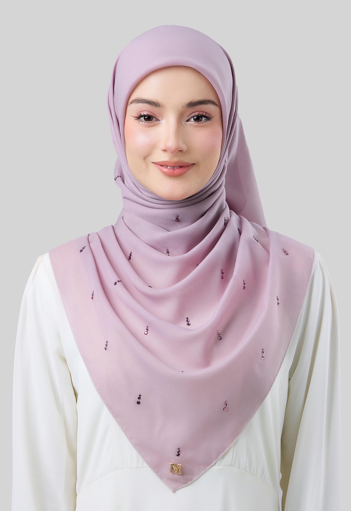 MINAZ HIJAB | EYEDROP PLAIN STONE - DUSTY PURPLE