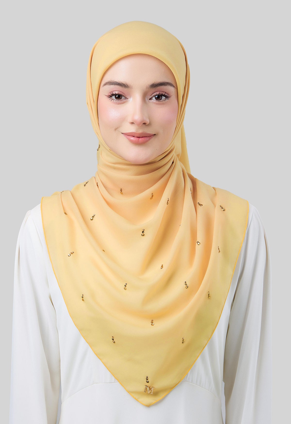 MINAZ HIJAB | EYEDROP PLAIN STONE - LIGHT YELLOW