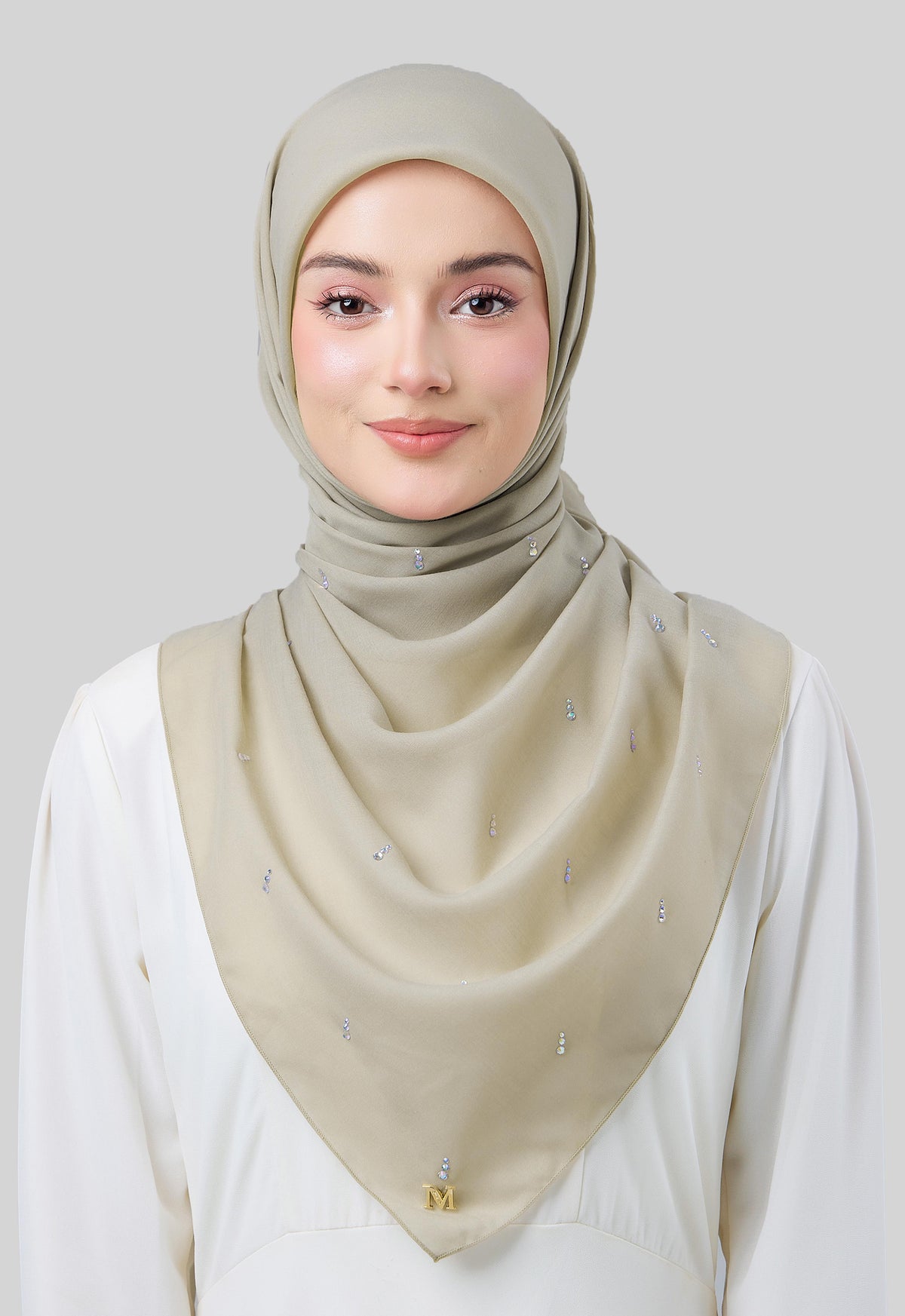 MINAZ HIJAB | EYEDROP PLAIN STONE - SAND