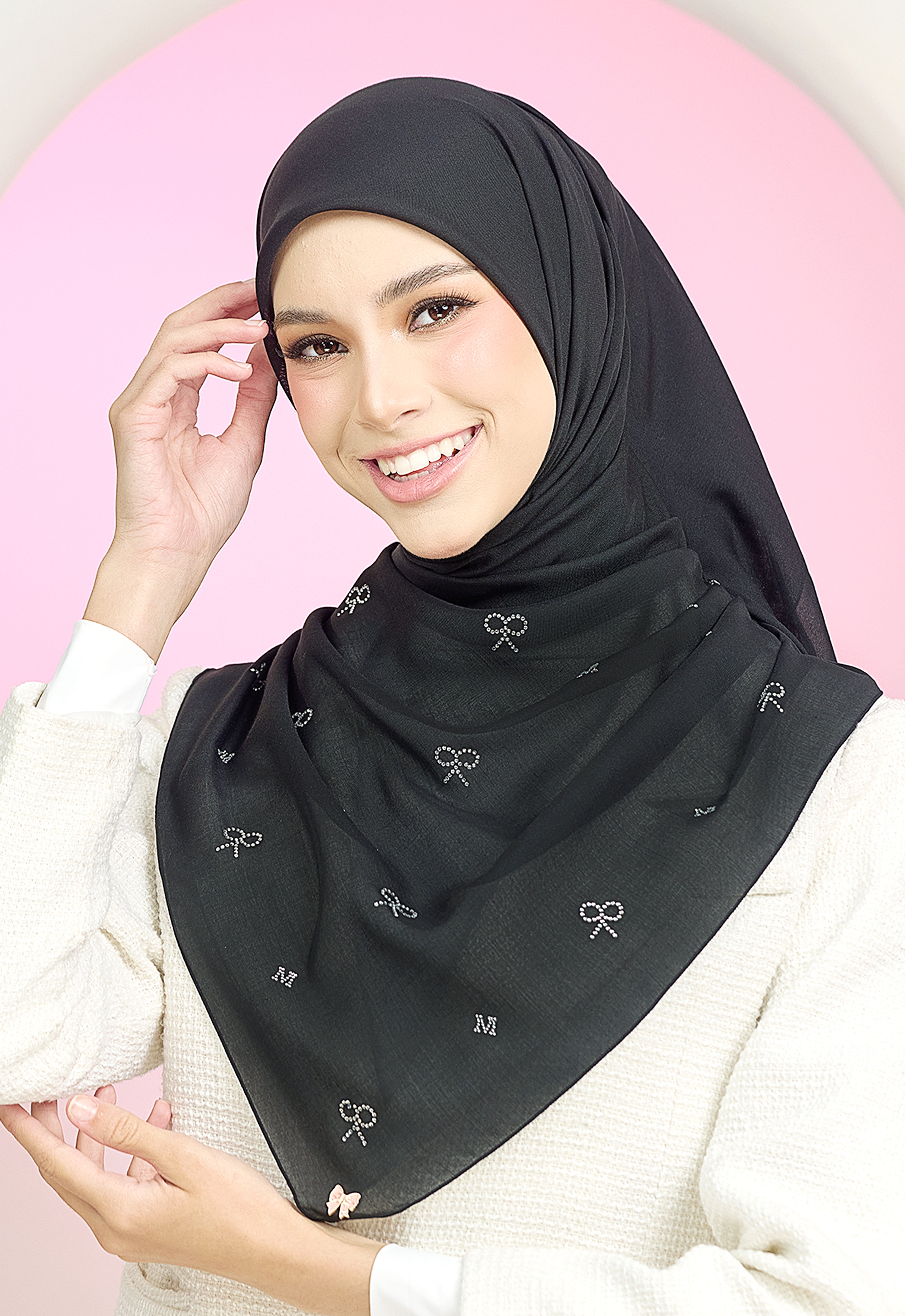RIBBONY PLAIN STONE - BLACK