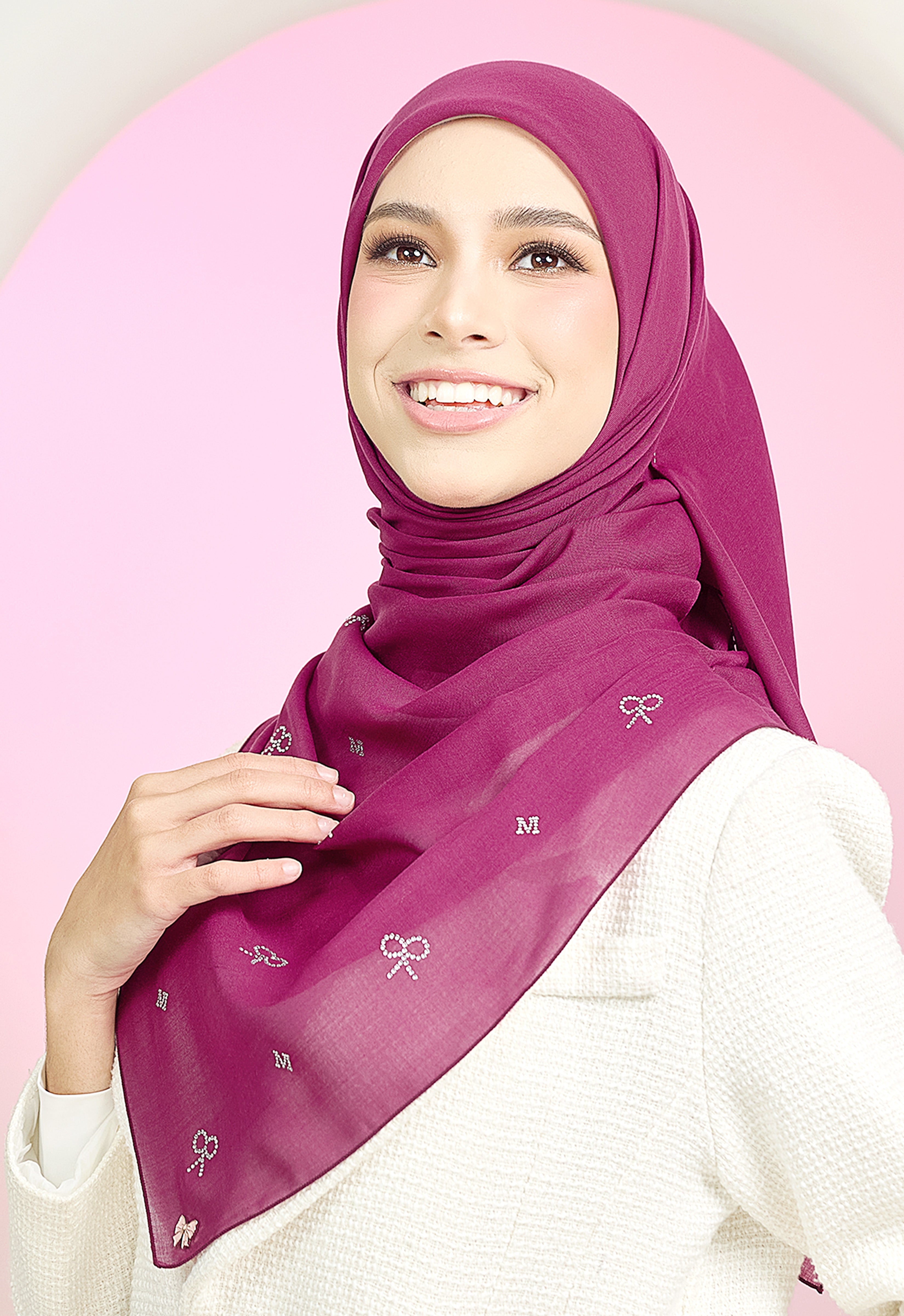 RIBBONY PLAIN STONE - BURGUNDY