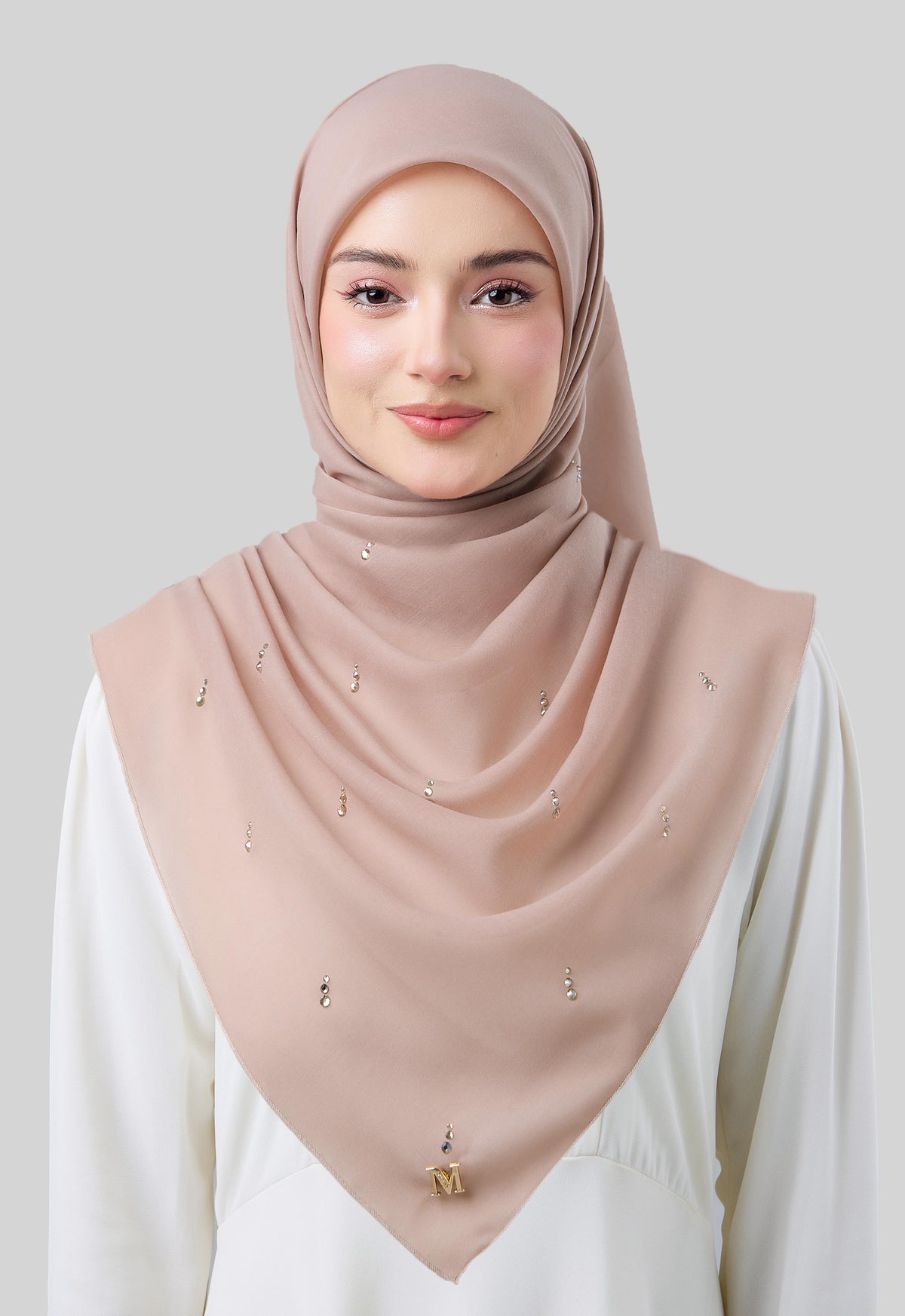 MINAZ HIJAB | EYEDROP PLAIN STONE - CHAMPAGNE