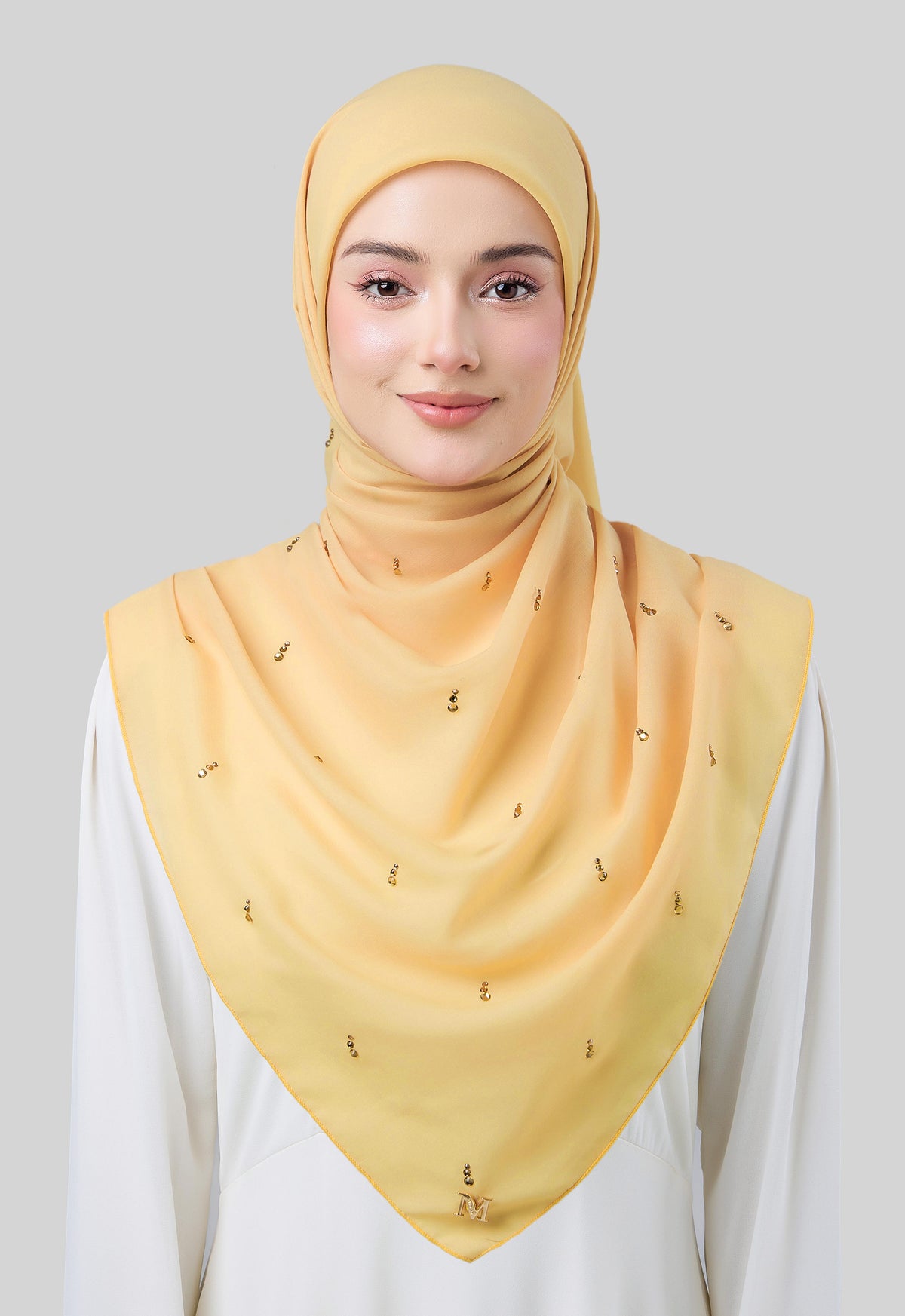 MINAZ HIJAB | EYEDROP PLAIN STONE - LIGHT YELLOW