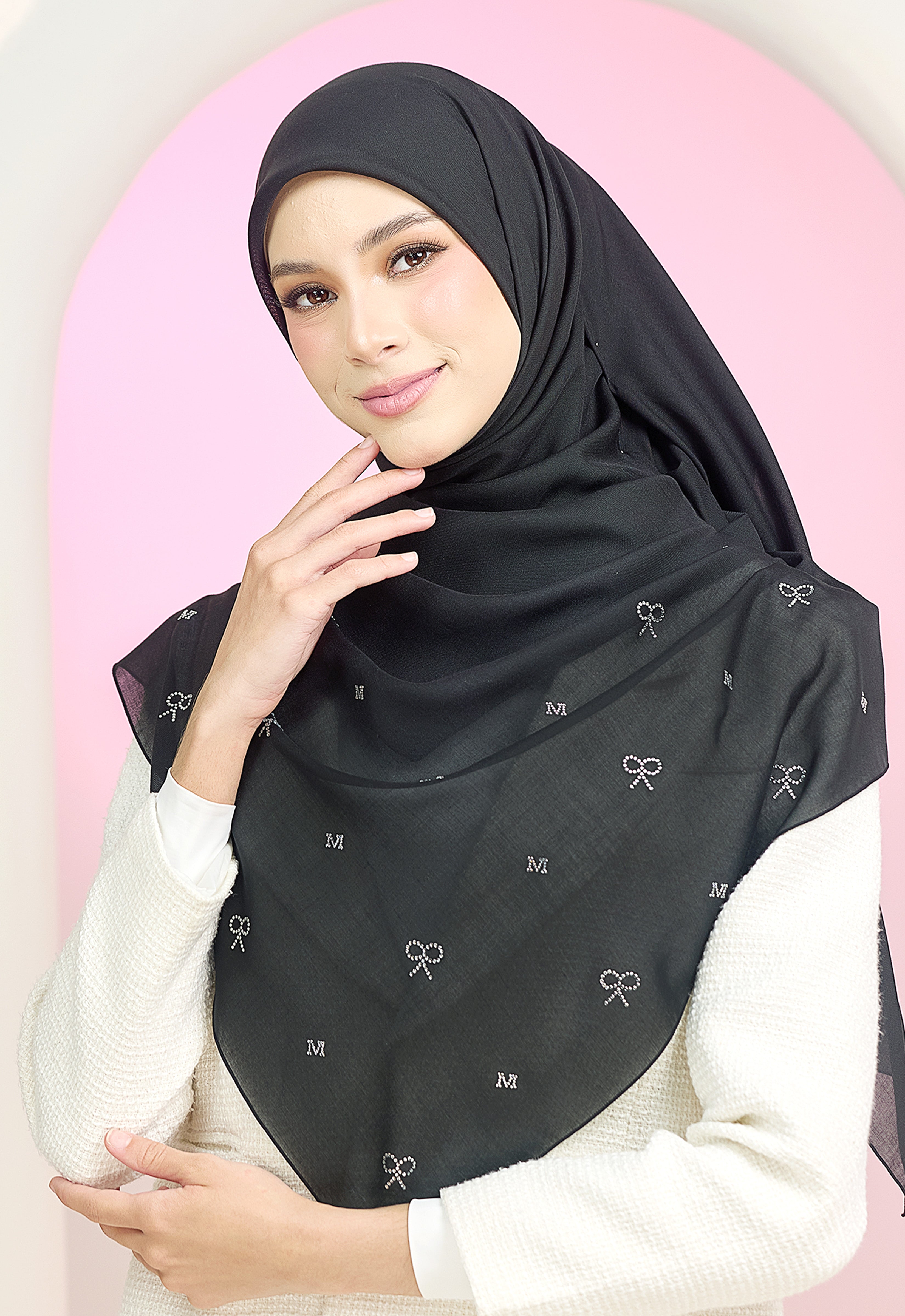 RIBBONY PLAIN STONE - BLACK