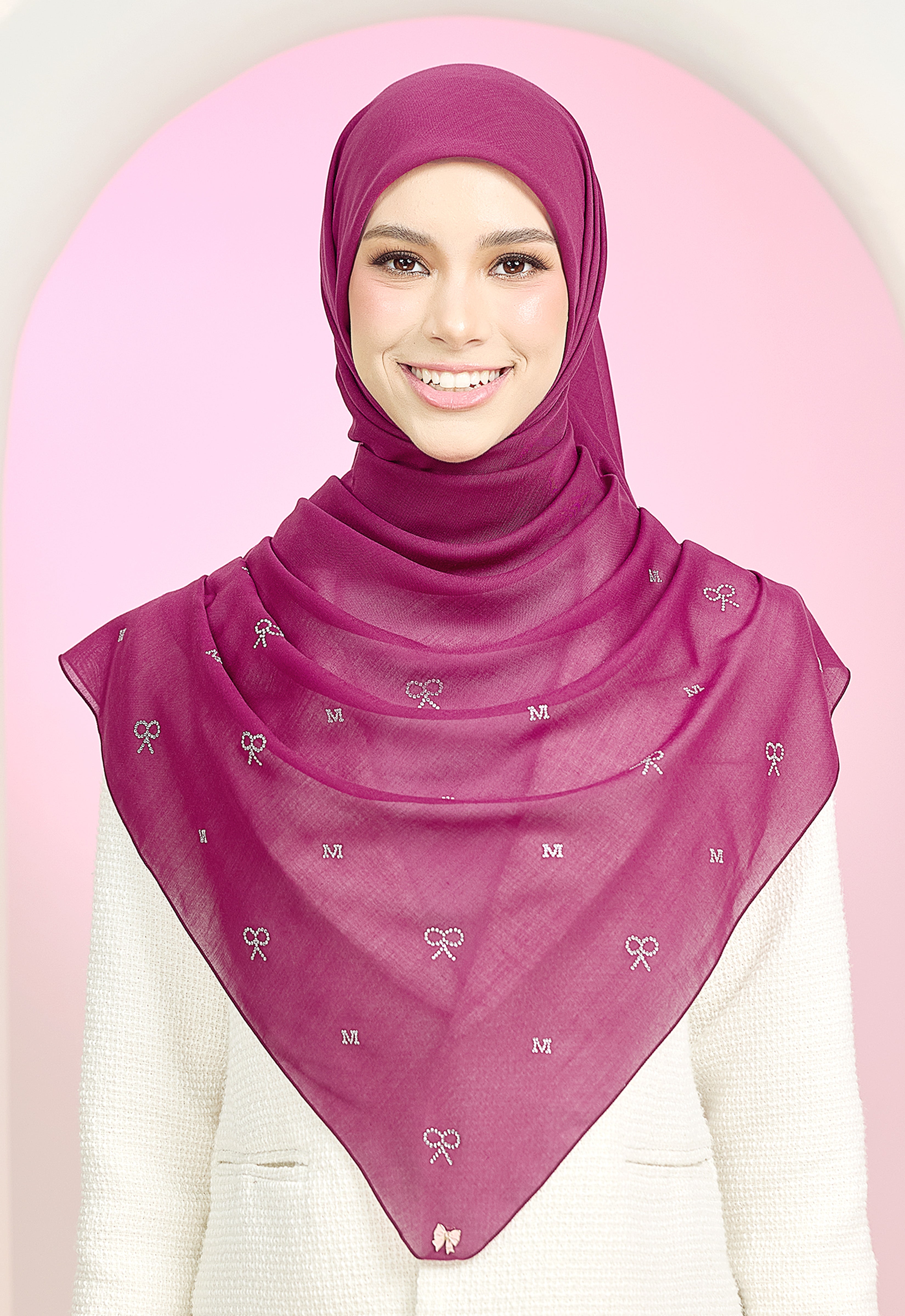 RIBBONY PLAIN STONE - BURGUNDY
