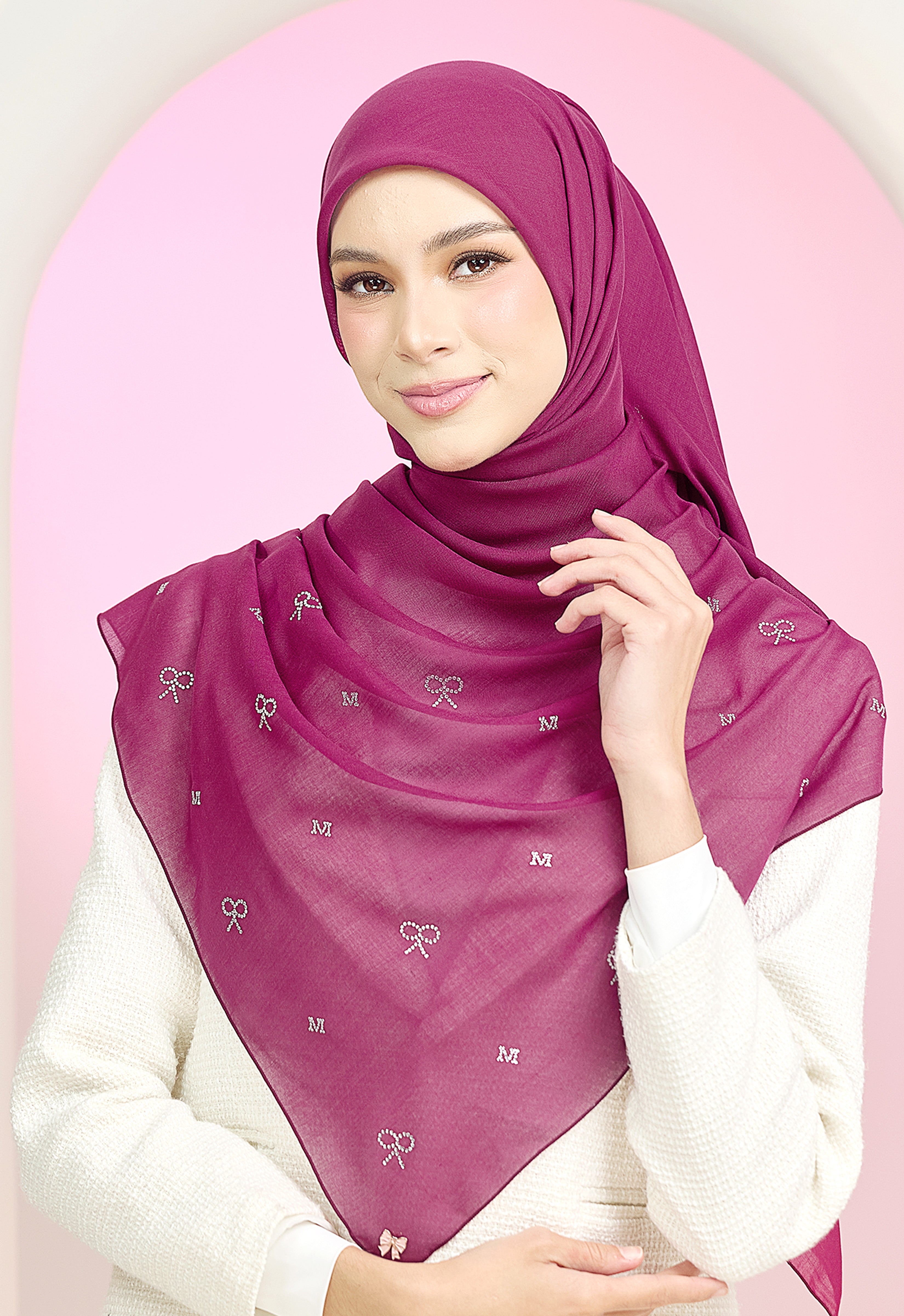 RIBBONY PLAIN STONE - BURGUNDY