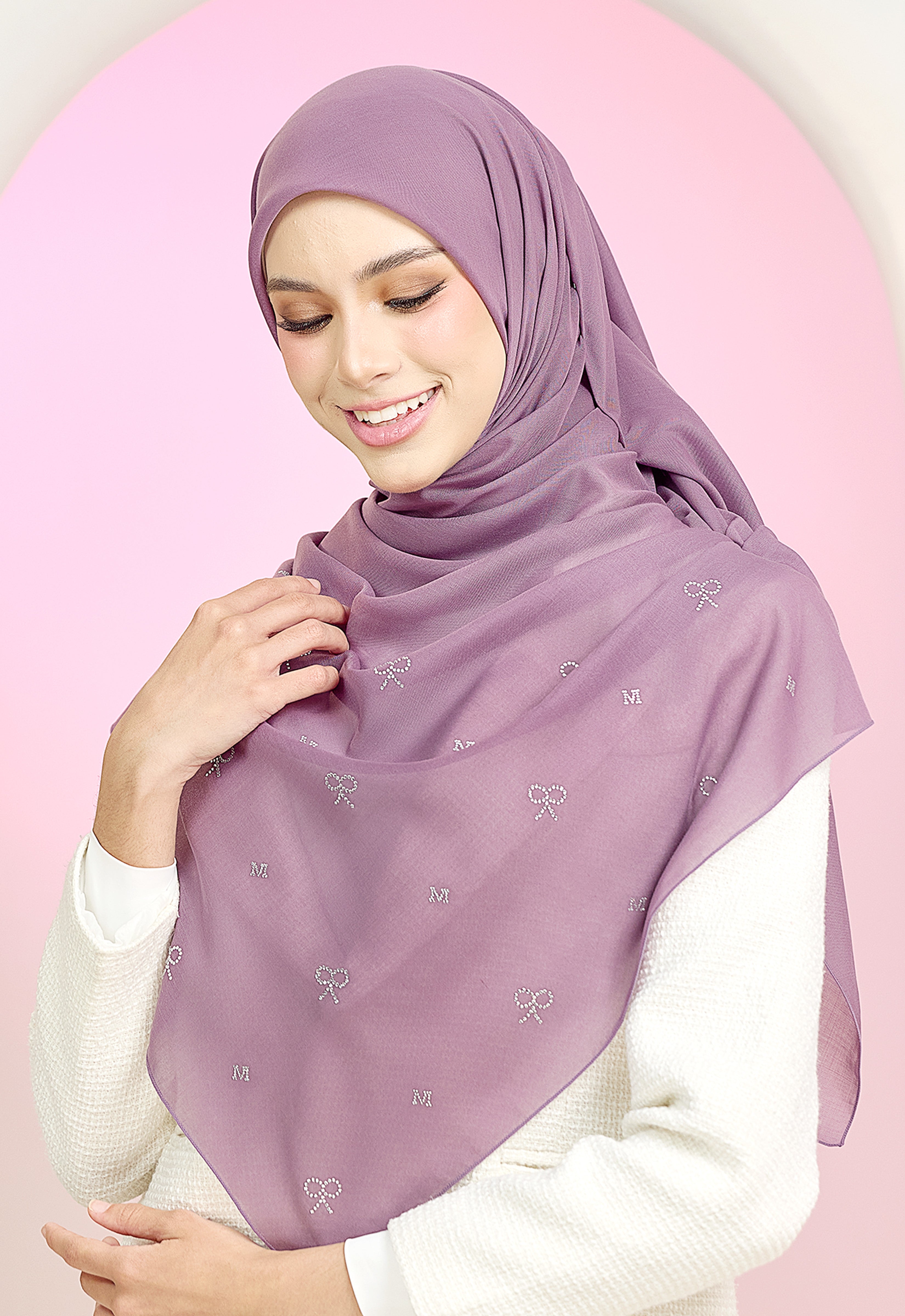 RIBBONY PLAIN STONE - DUSTY PURPLE