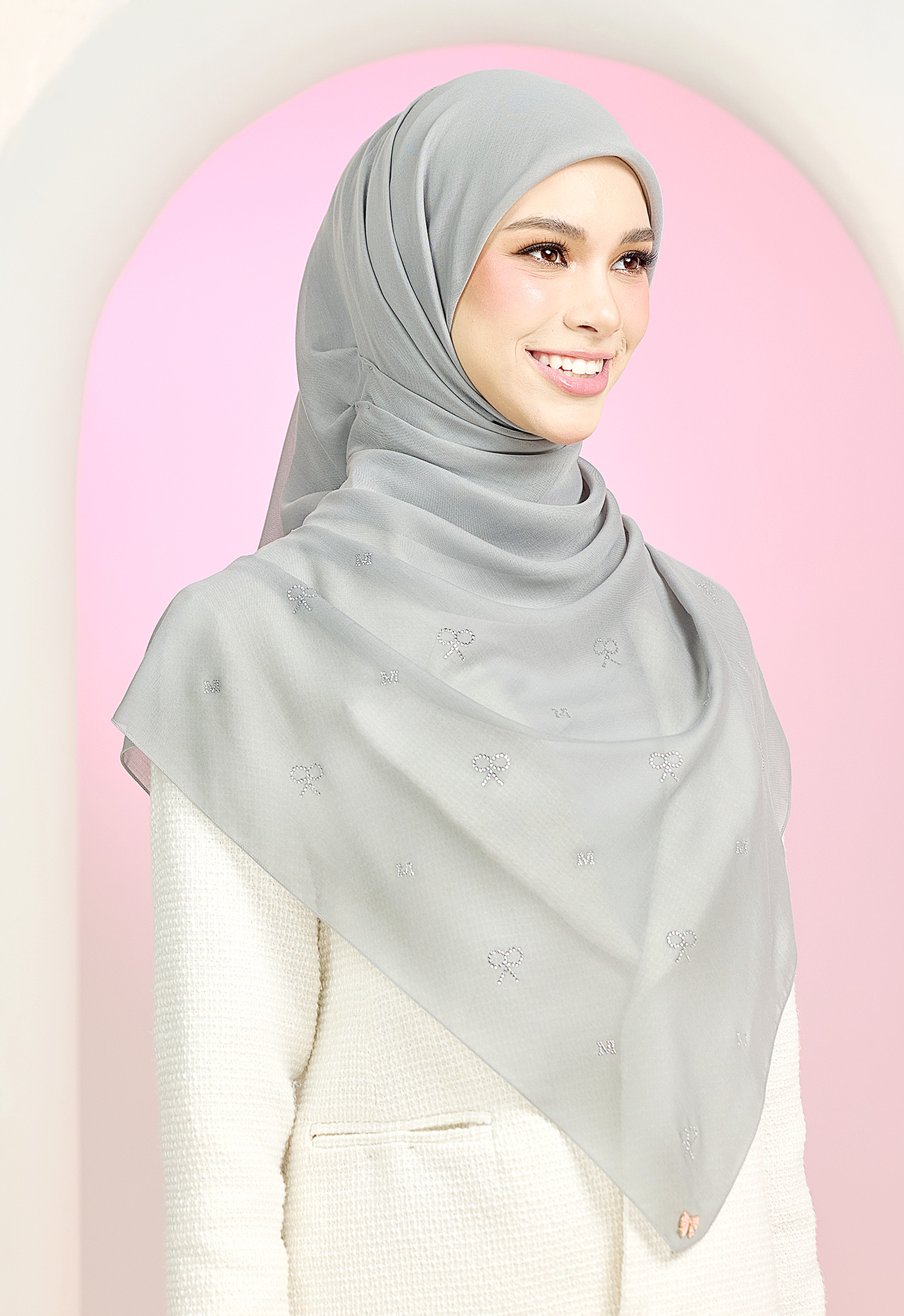 RIBBONY PLAIN STONE - POWDER GRAY