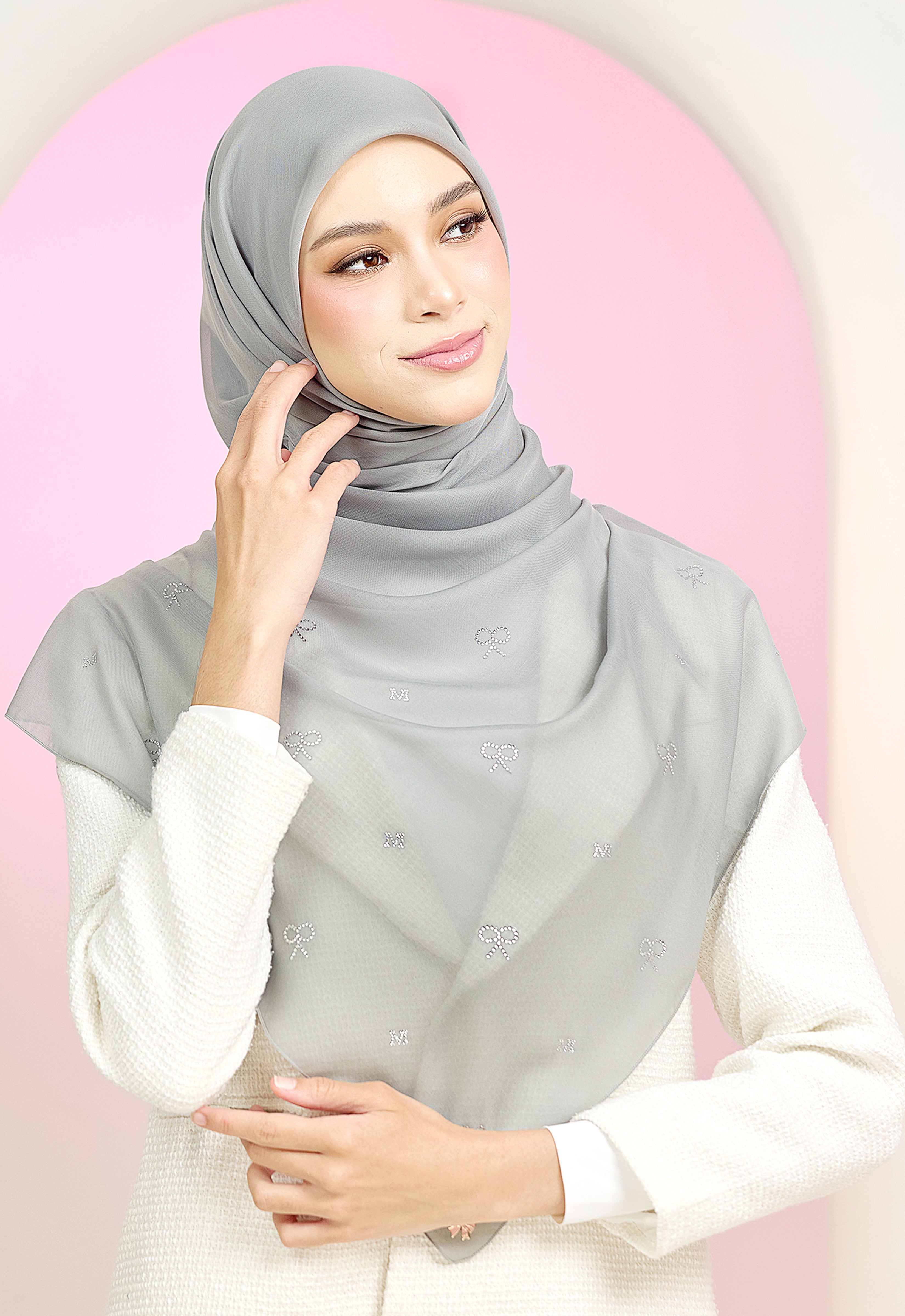 RIBBONY PLAIN STONE - POWDER GRAY