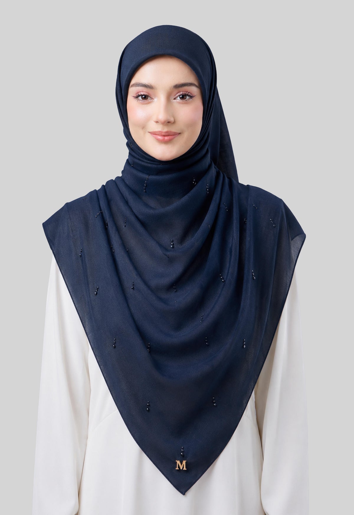 MINAZ HIJAB | EYEDROP PLAIN STONE - DARK BLUE