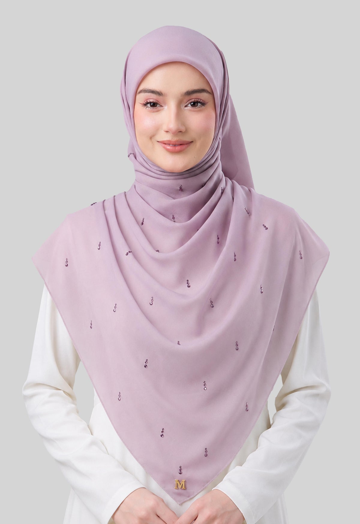 MINAZ HIJAB | EYEDROP PLAIN STONE - DUSTY PURPLE