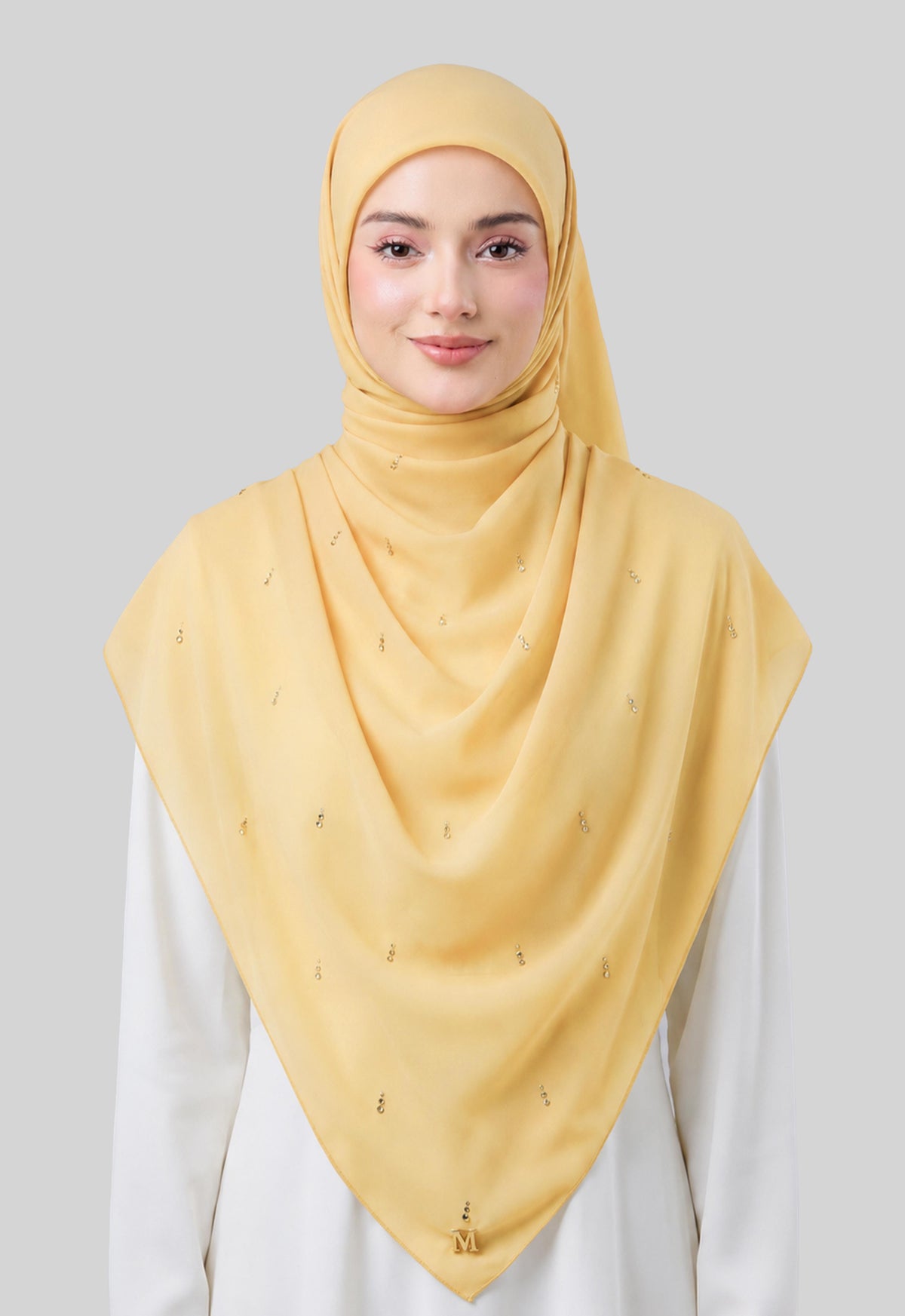 MINAZ HIJAB | EYEDROP PLAIN STONE - LIGHT YELLOW
