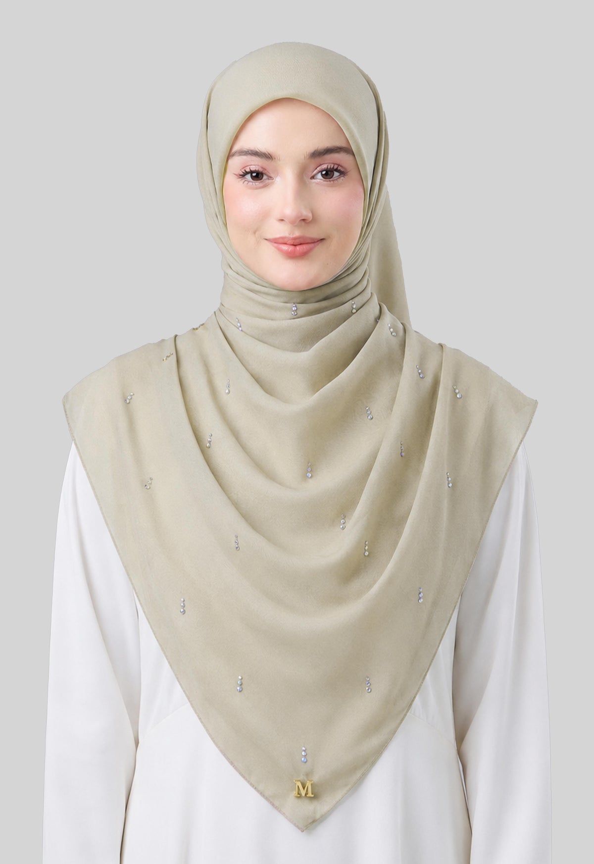 MINAZ HIJAB | EYEDROP PLAIN STONE - SAND