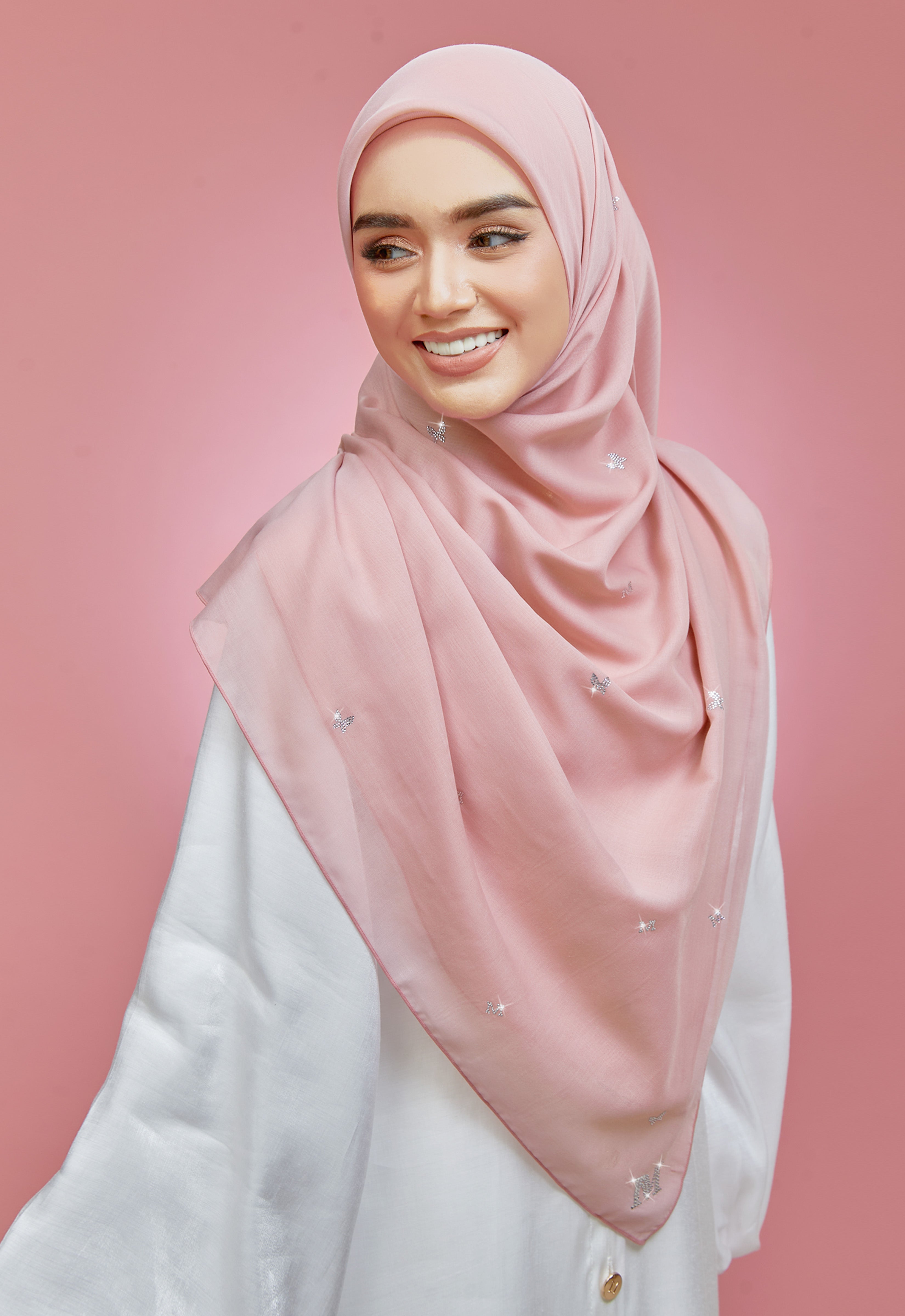 PLAIN BUTTERFLY STONE BAWAL - DUSTY PINK