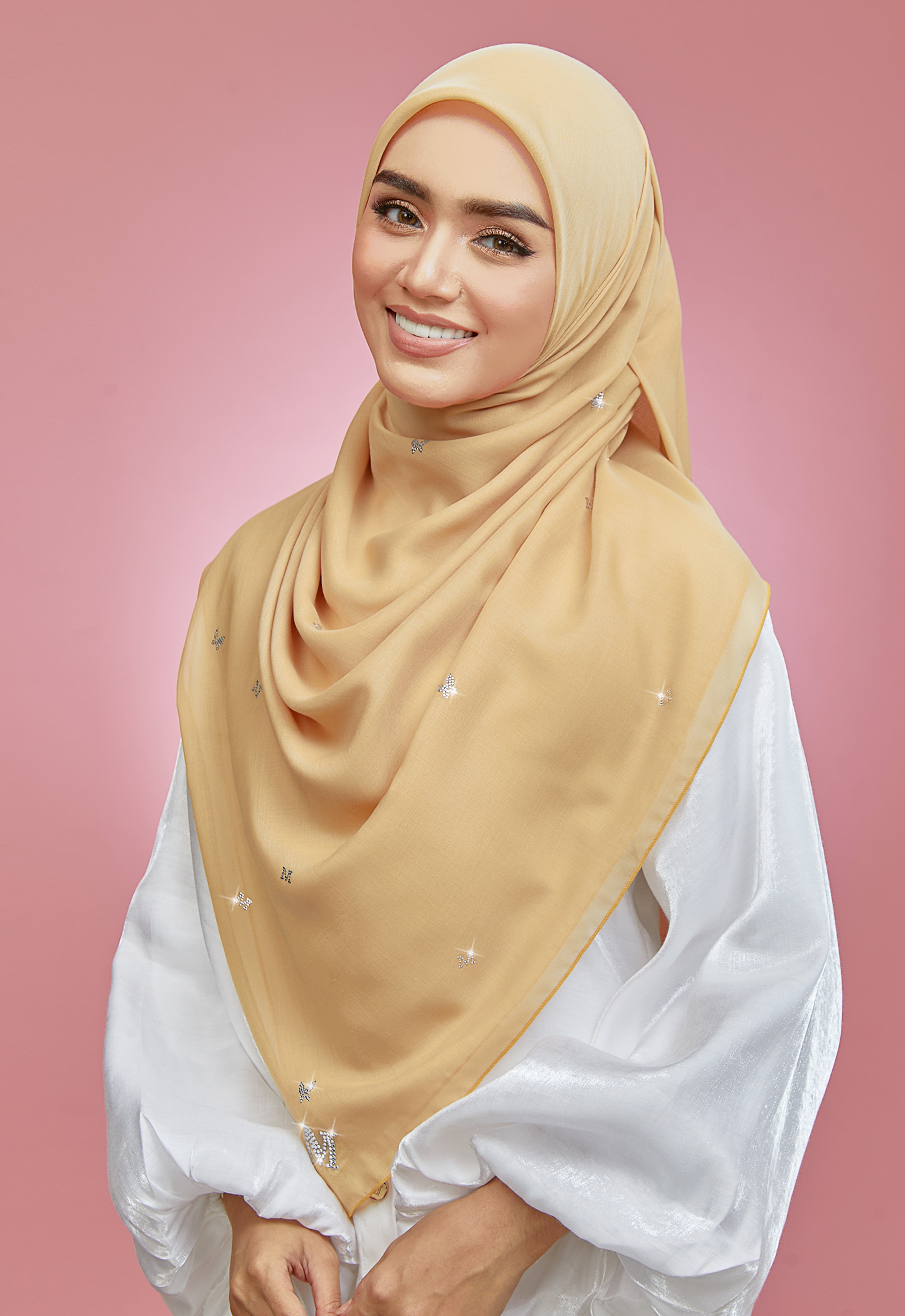 PLAIN BUTTERFLY STONE BAWAL - MUSTARD