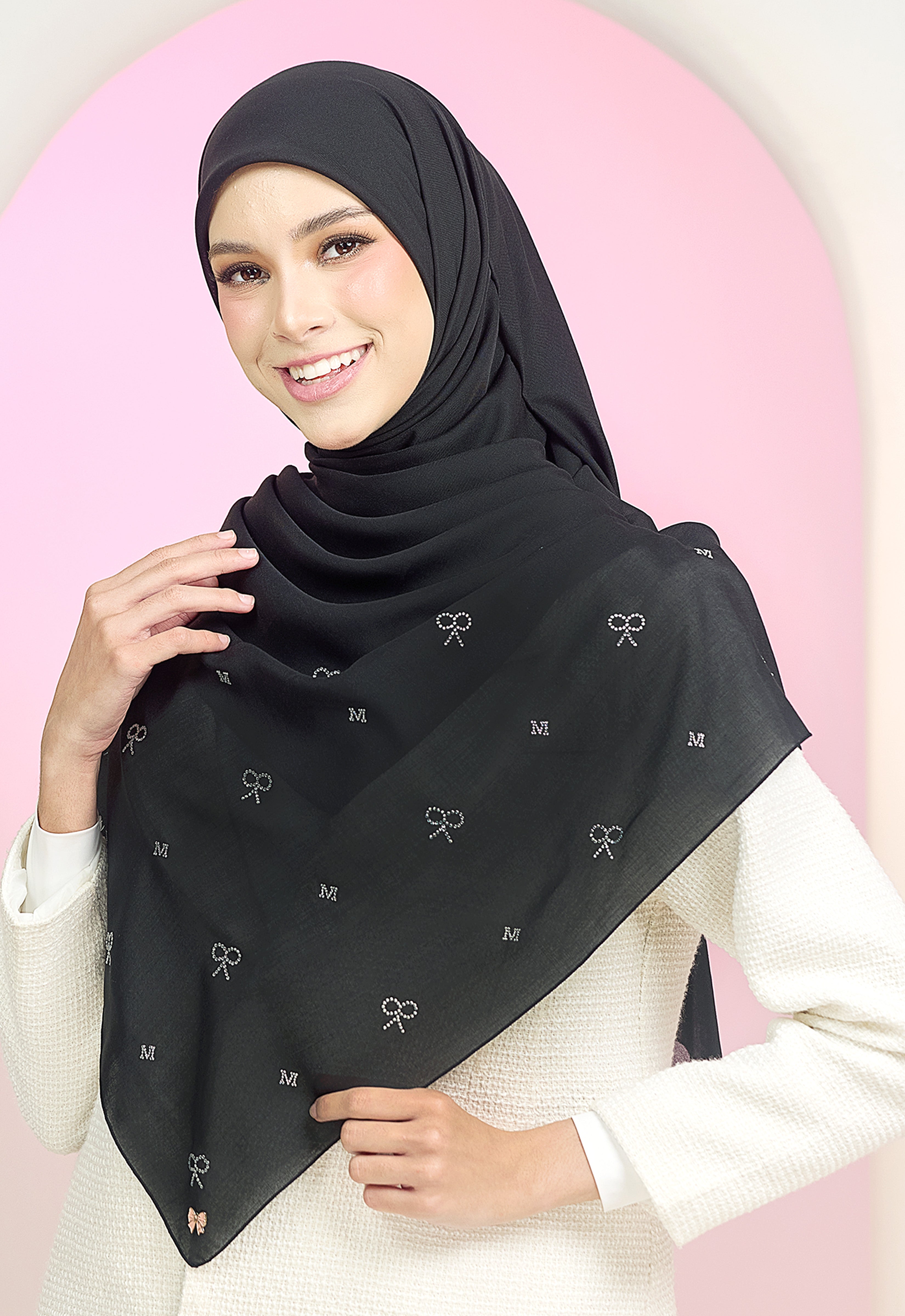 RIBBONY PLAIN STONE - BLACK