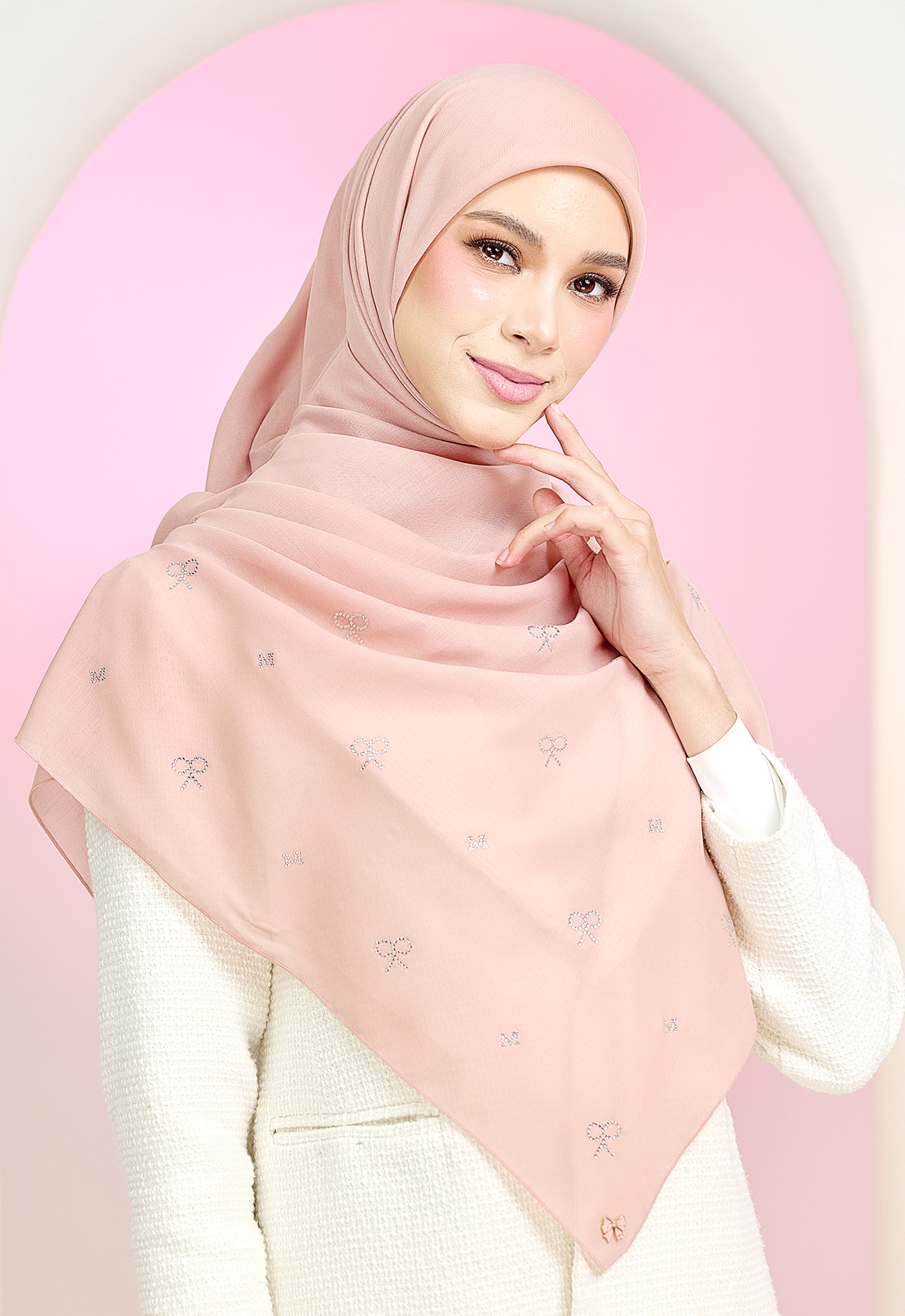 RIBBONY PLAIN STONE - BLUSH PINK
