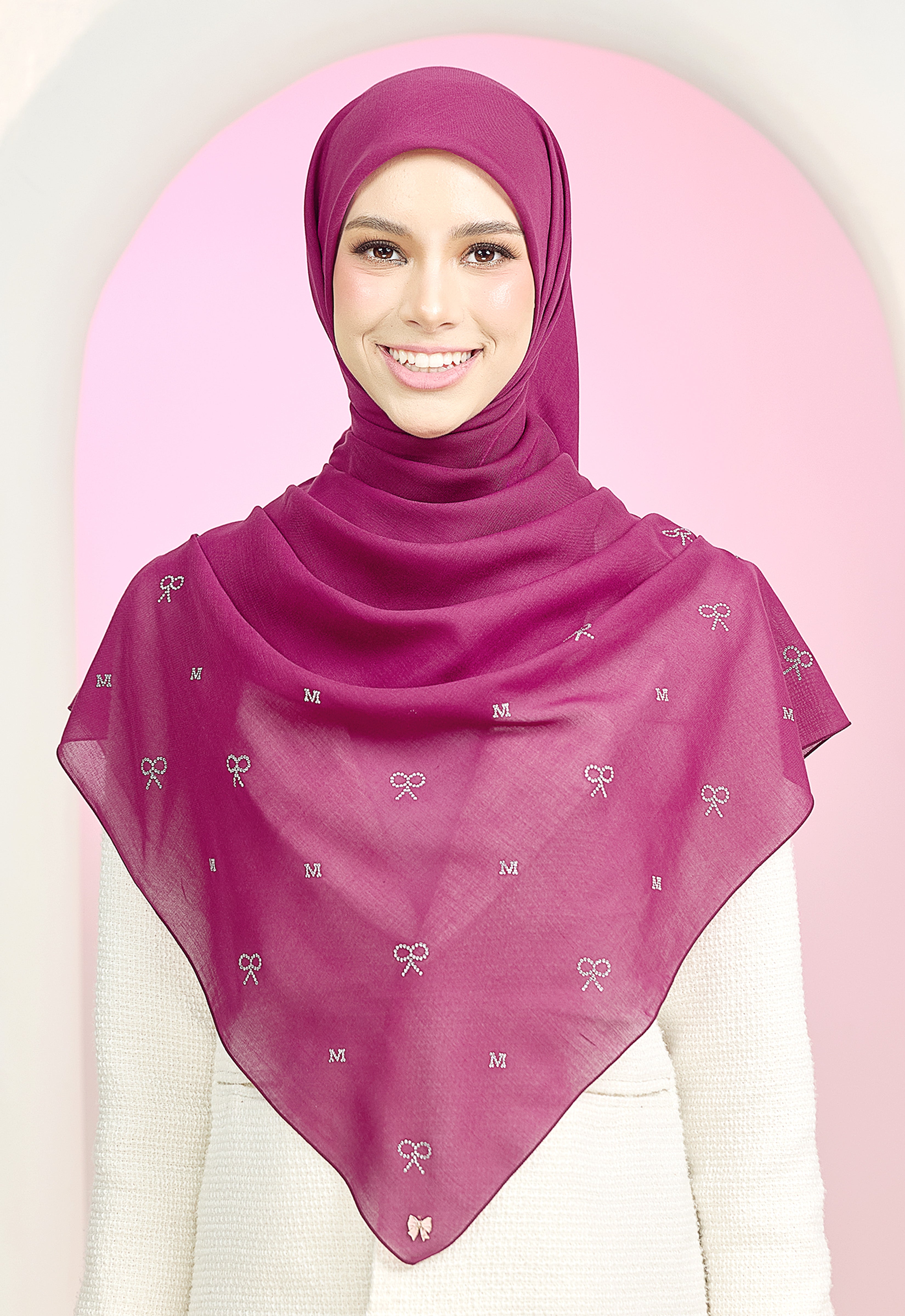 RIBBONY PLAIN STONE - BURGUNDY
