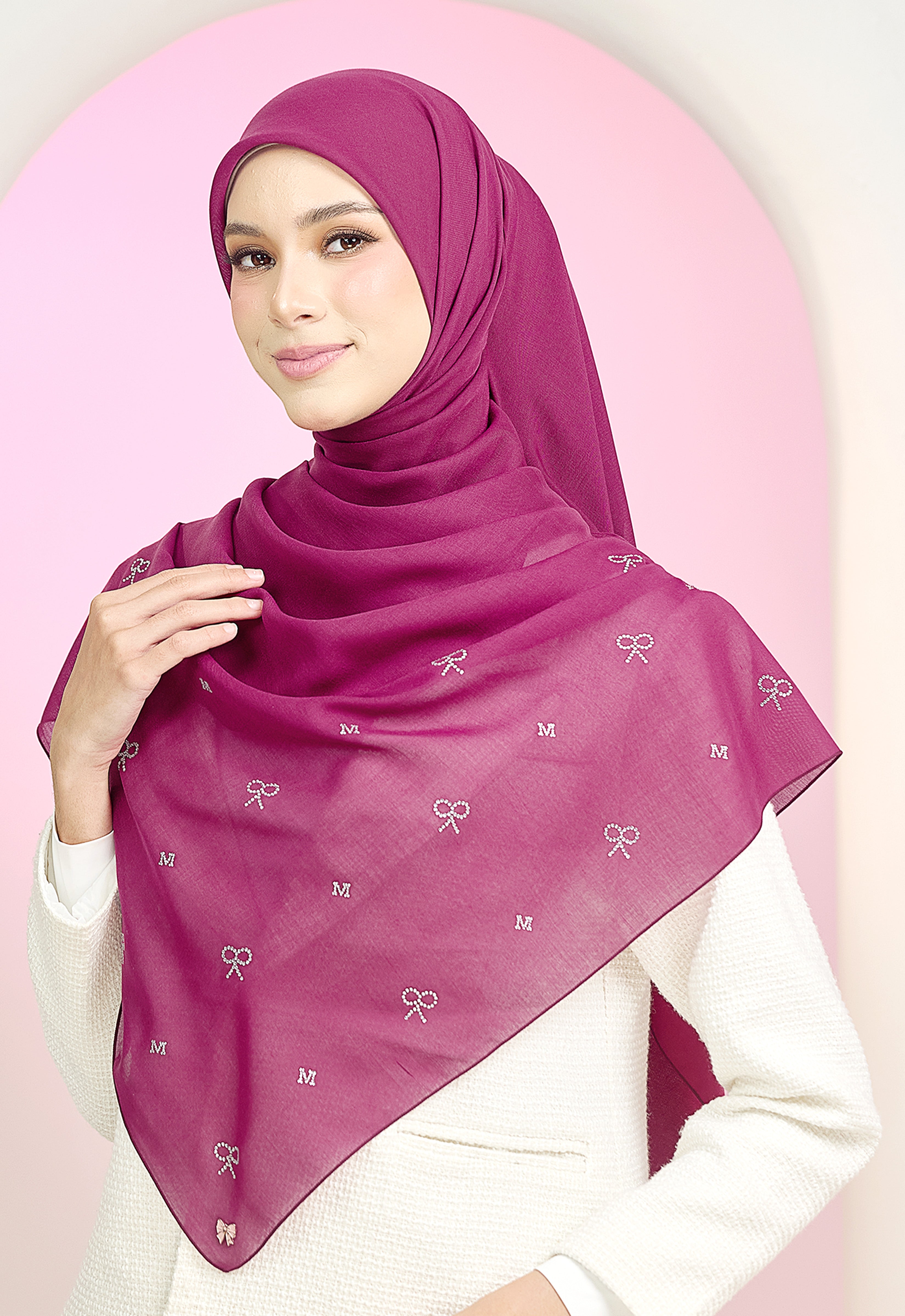 RIBBONY PLAIN STONE - BURGUNDY