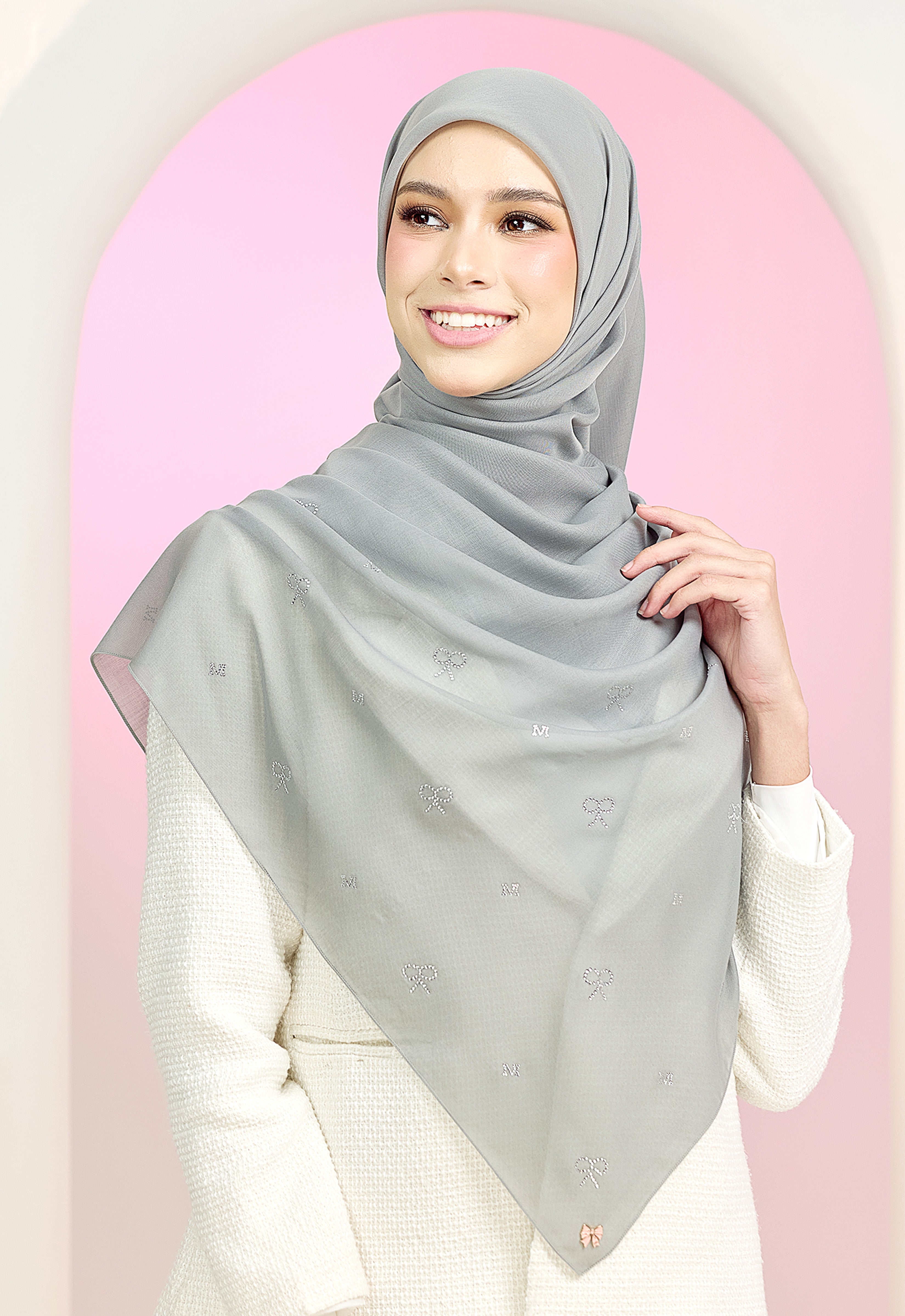 RIBBONY PLAIN STONE - POWDER GRAY