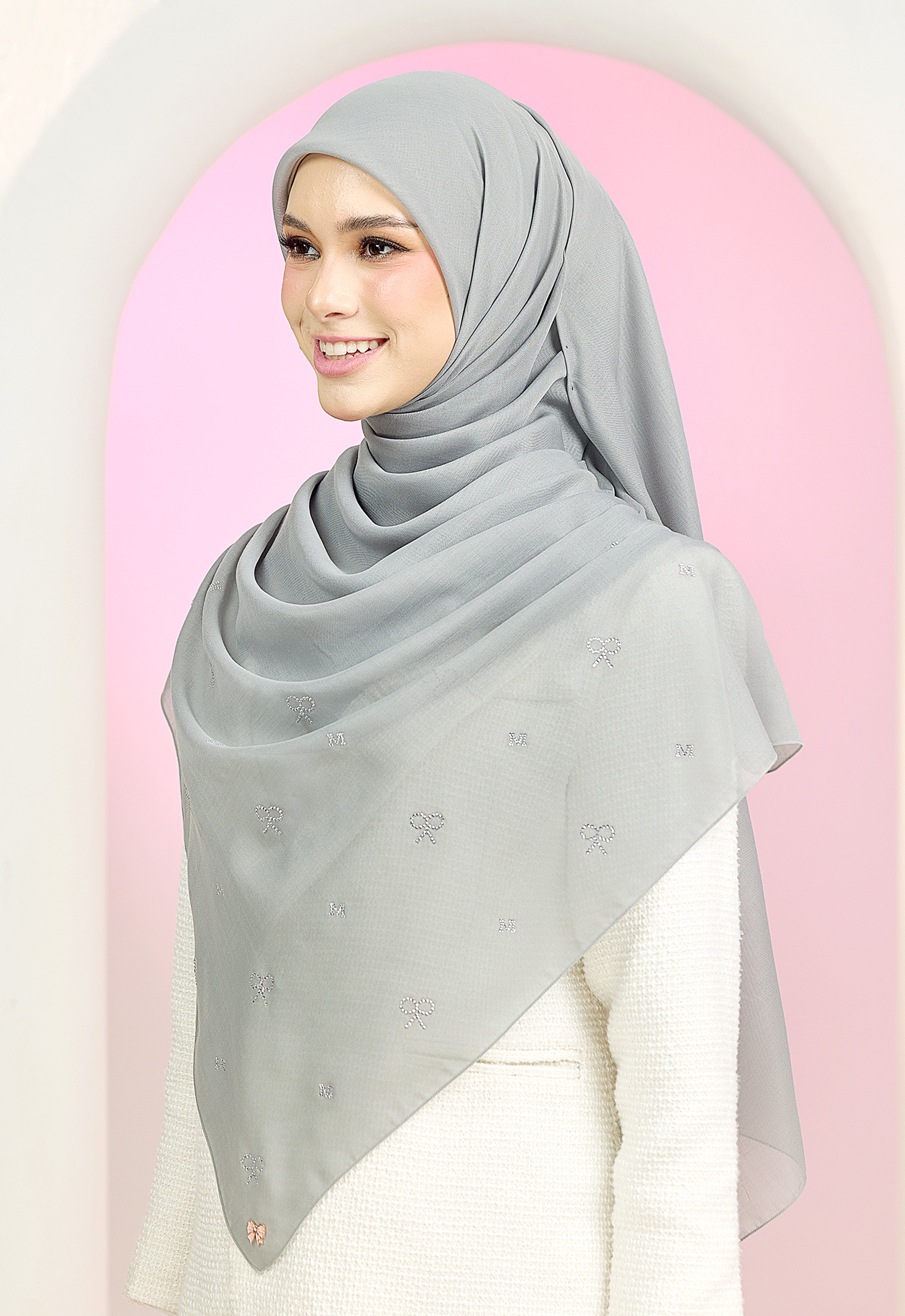 RIBBONY PLAIN STONE - POWDER GRAY