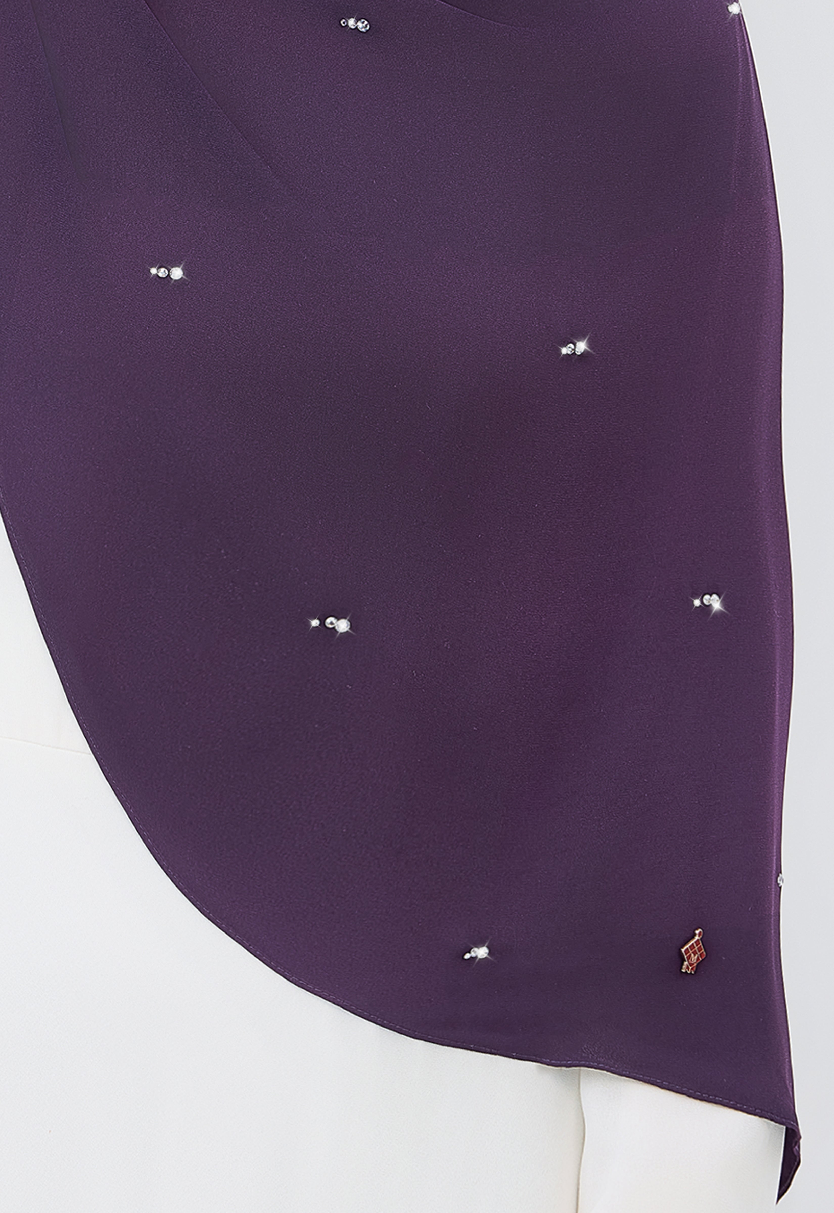 MINAZ HIJAB | SETULUS RAYA PLAIN STONE SHAWL - DARK PURPLE