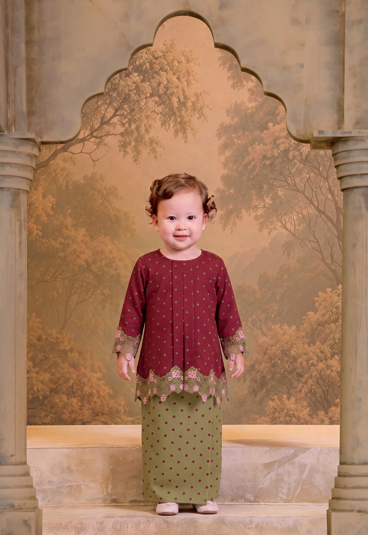 CLASSIC SERIES | DAYANG KEBAYA BABY - OLIVE CHERRY