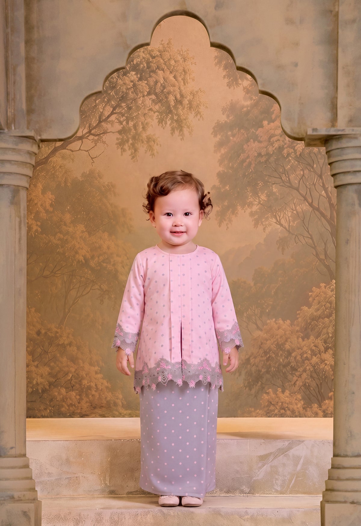 CLASSIC SERIES | DAYANG KEBAYA BABY - PINK GREY