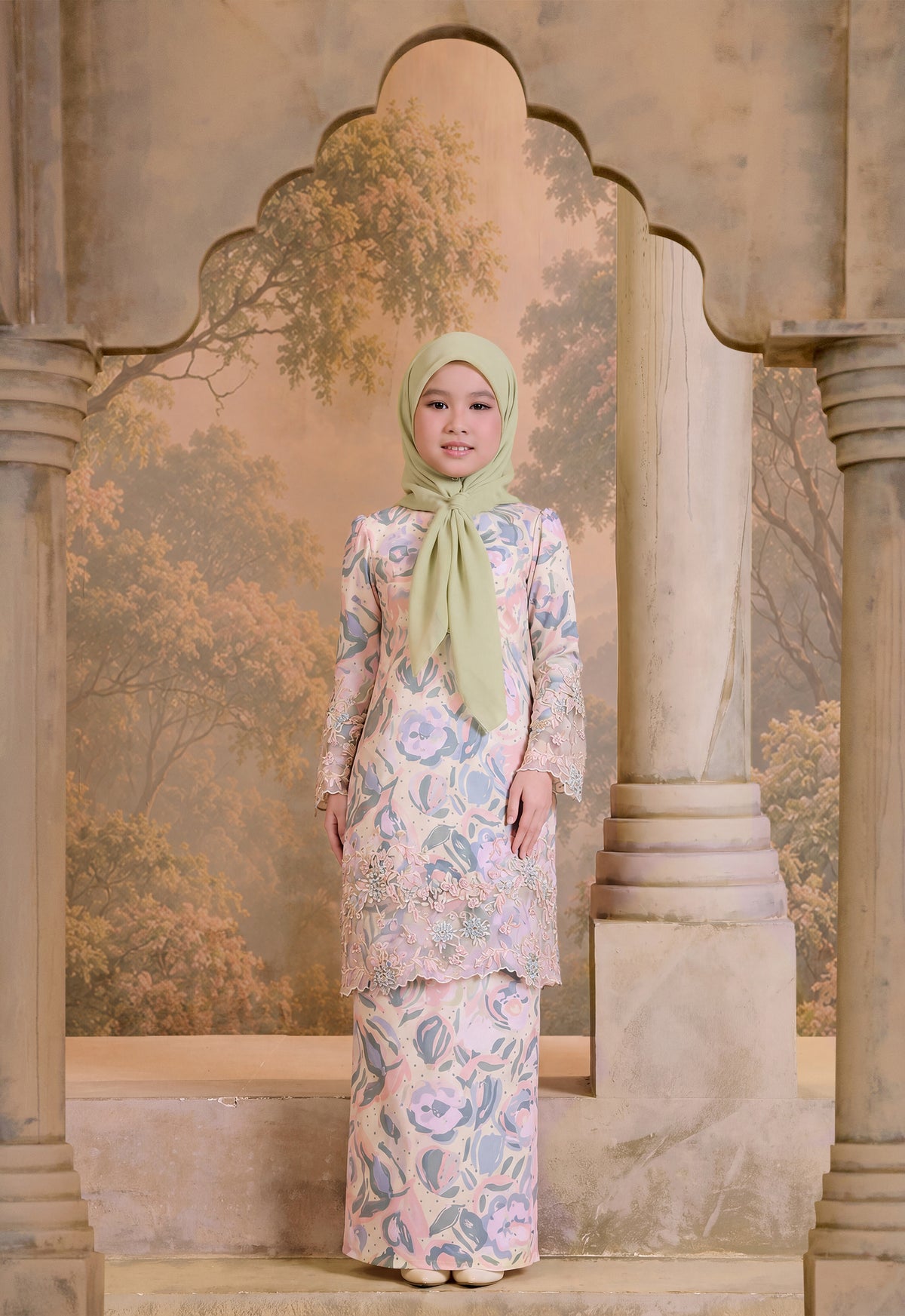 DEWI SERIES | DEWI ANGGUN KURUNG MODERN KIDS - CREAMY BLUE