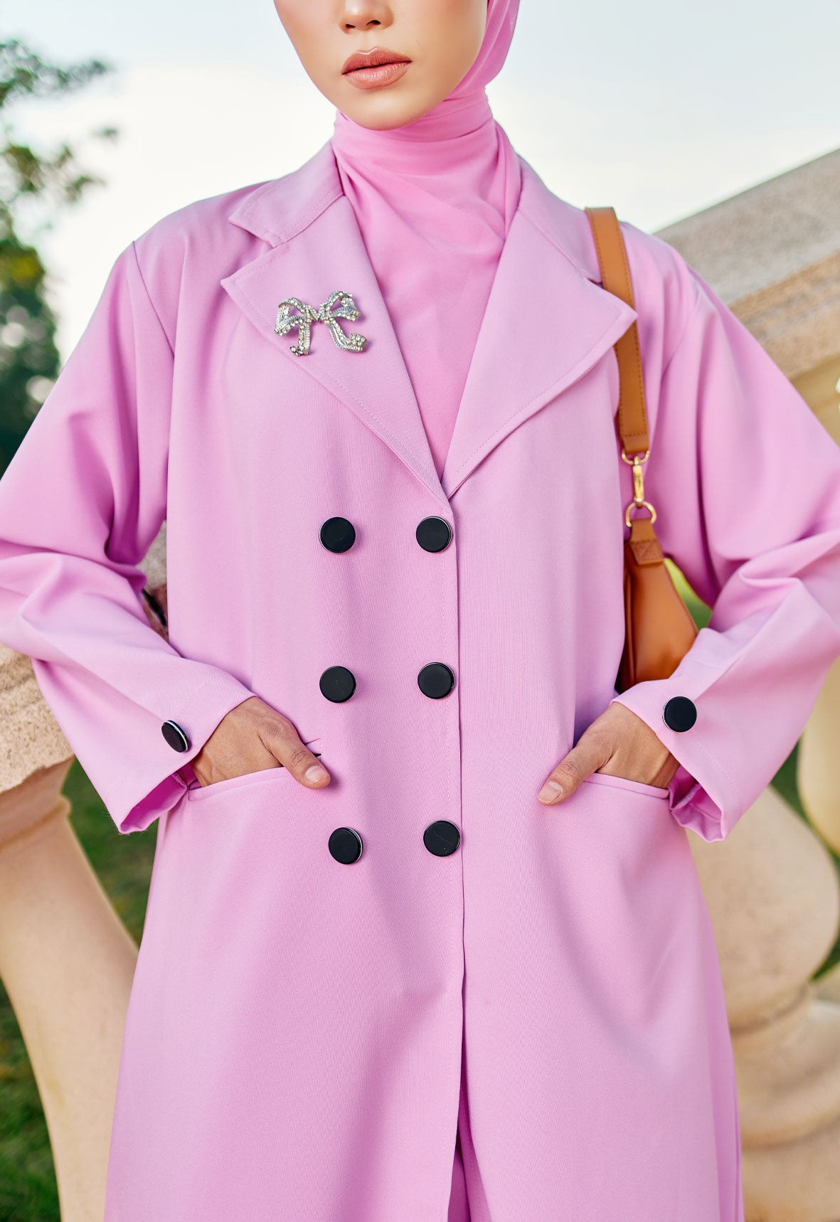 HADYAA CLASSIC ABAYA - PINK