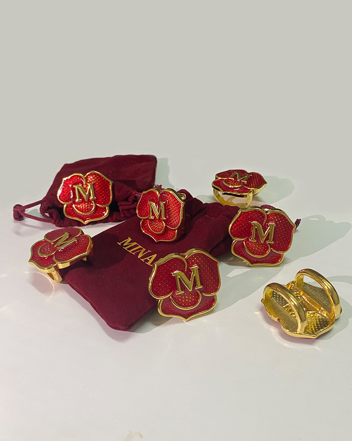 ROSE HIJAB RING - MAROON GOLD