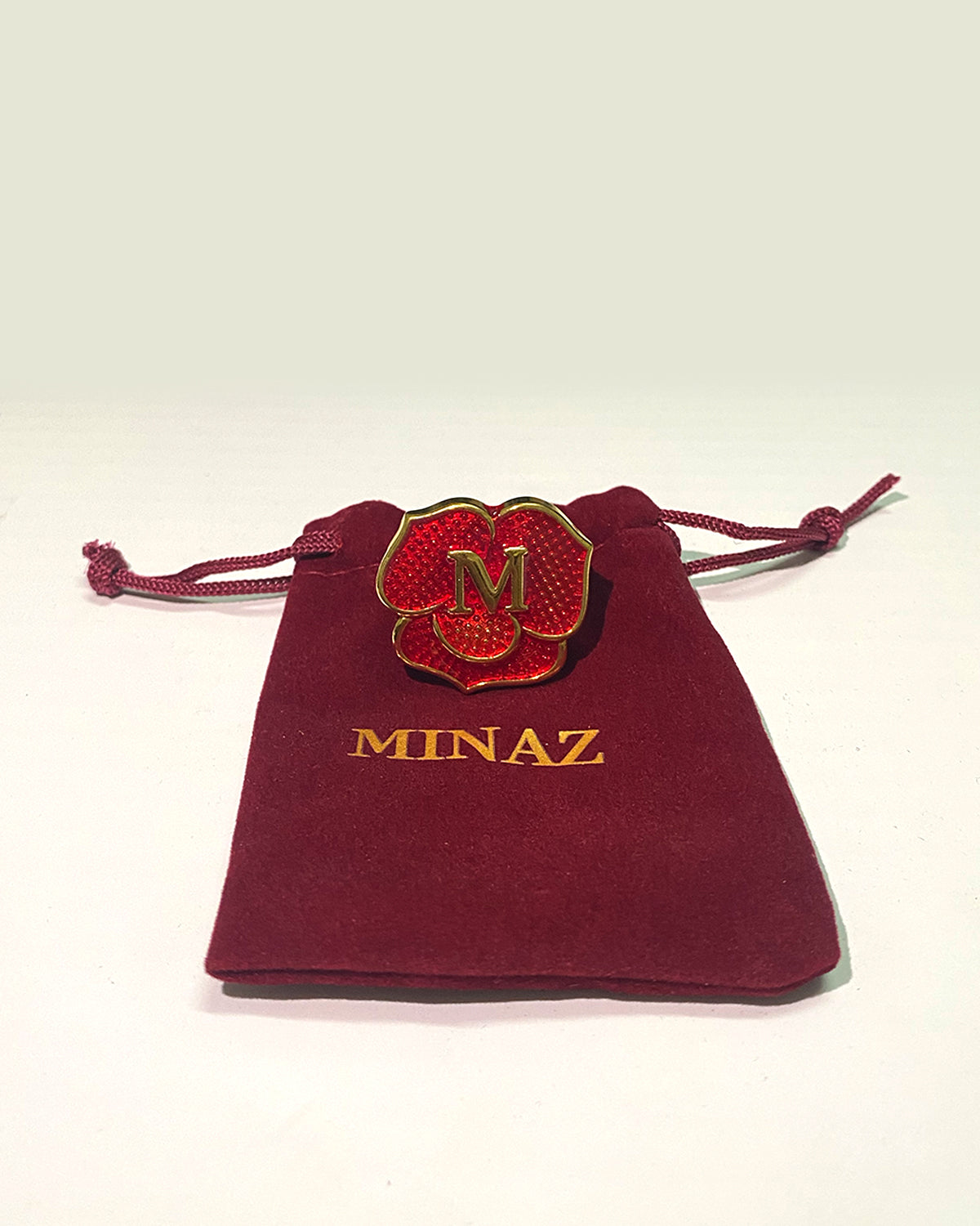 ROSE HIJAB RING - MAROON GOLD