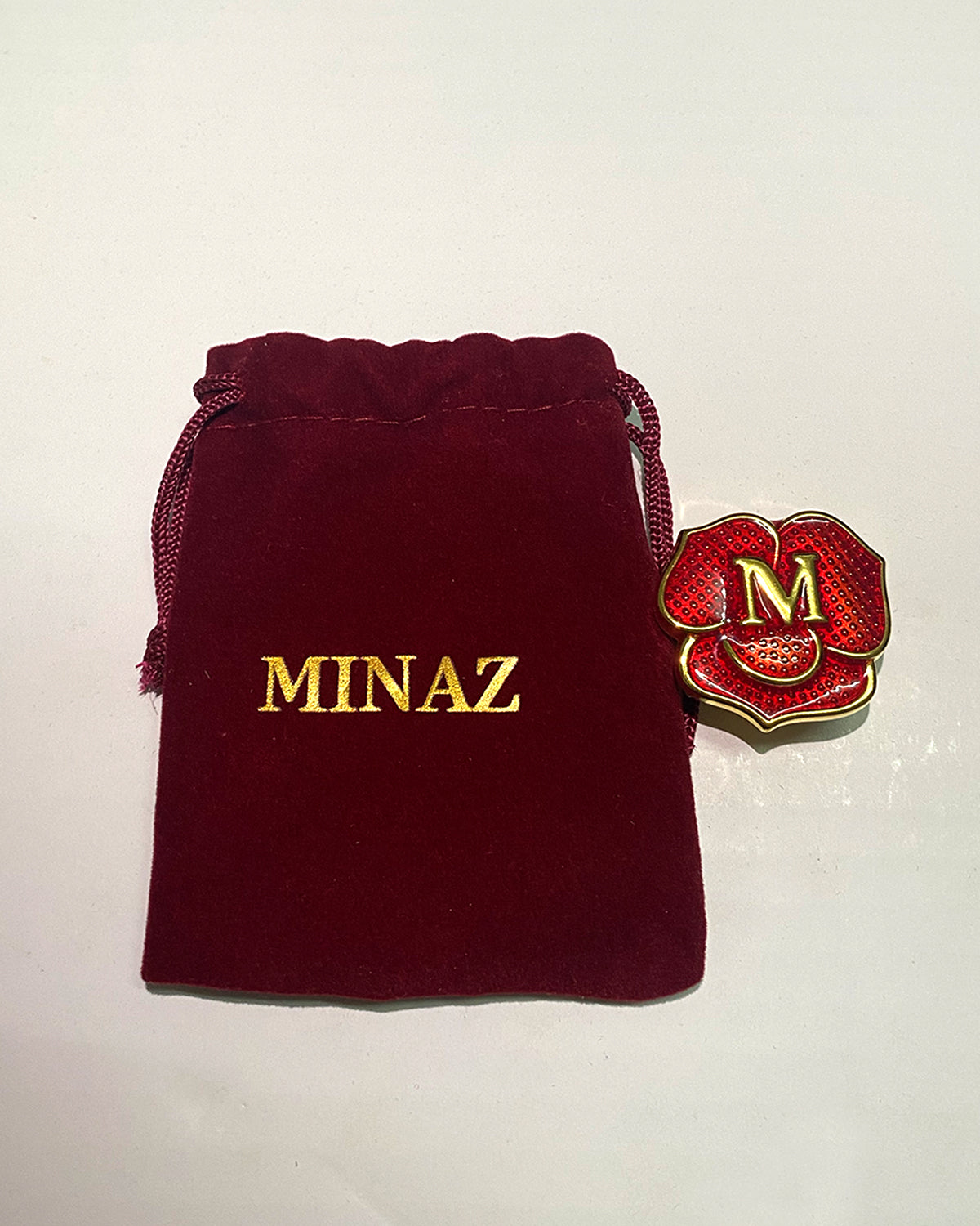 ROSE HIJAB RING - MAROON GOLD