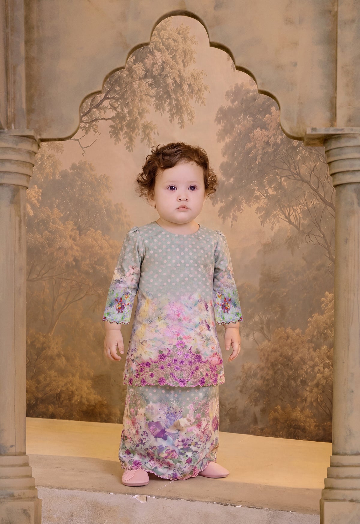 KEMBOJA SERIES | KEMBOJA BABY DRESS - RAINBOW GREEN