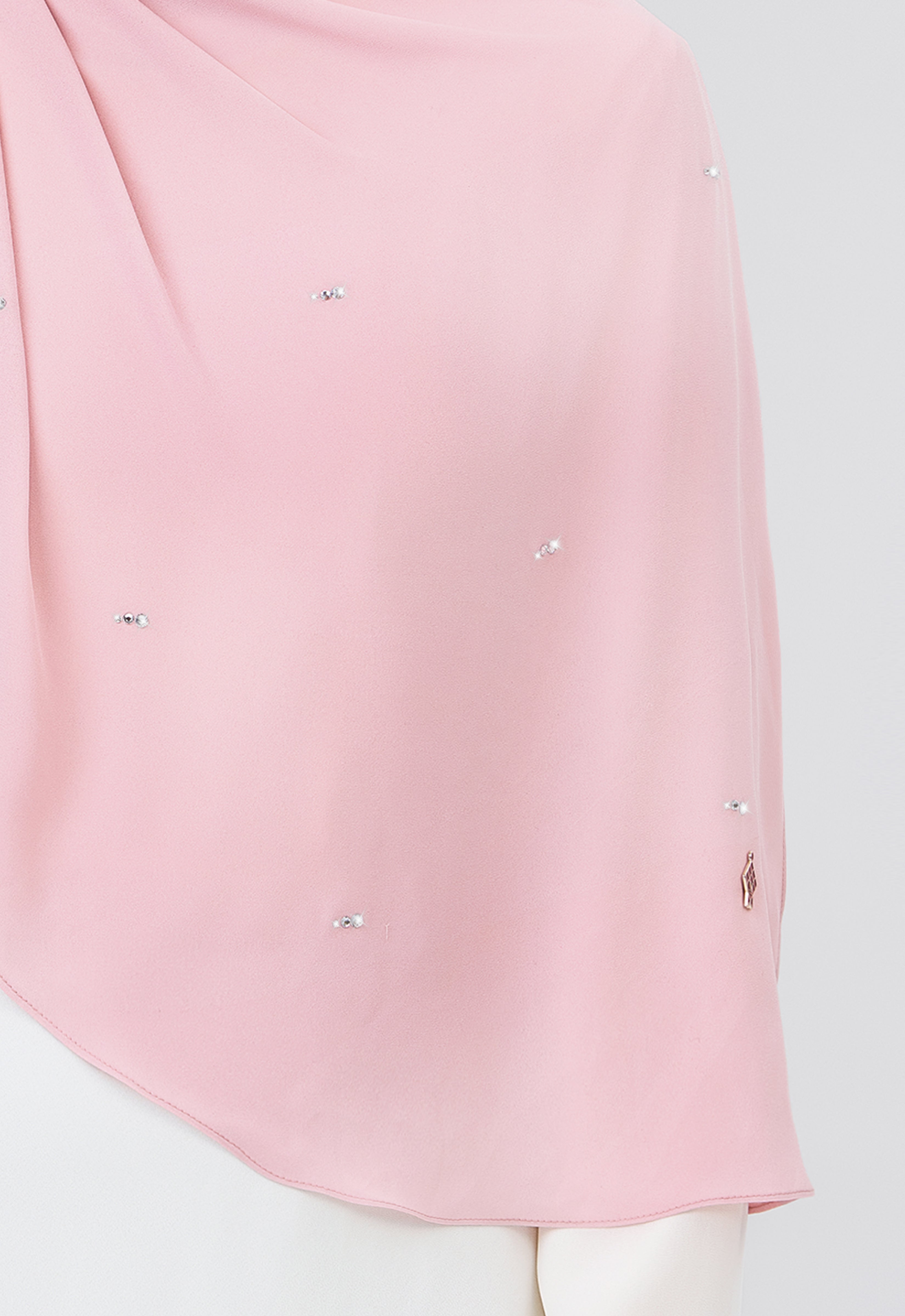 MINAZ HIJAB | SETULUS RAYA PLAIN STONE SHAWL - LIGHT PINK