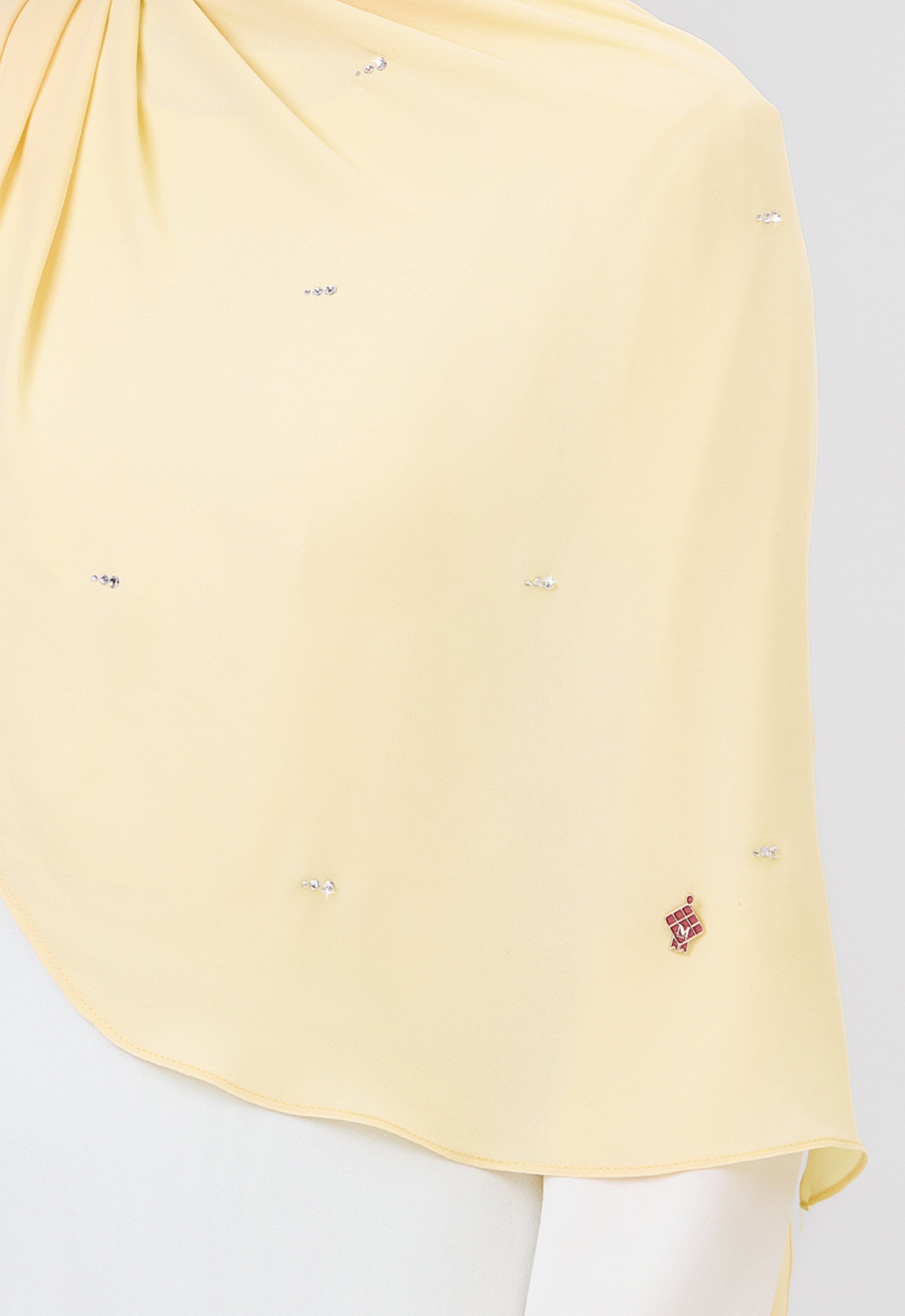 MINAZ HIJAB | SETULUS RAYA PLAIN STONE SHAWL - LIGHT YELLOW