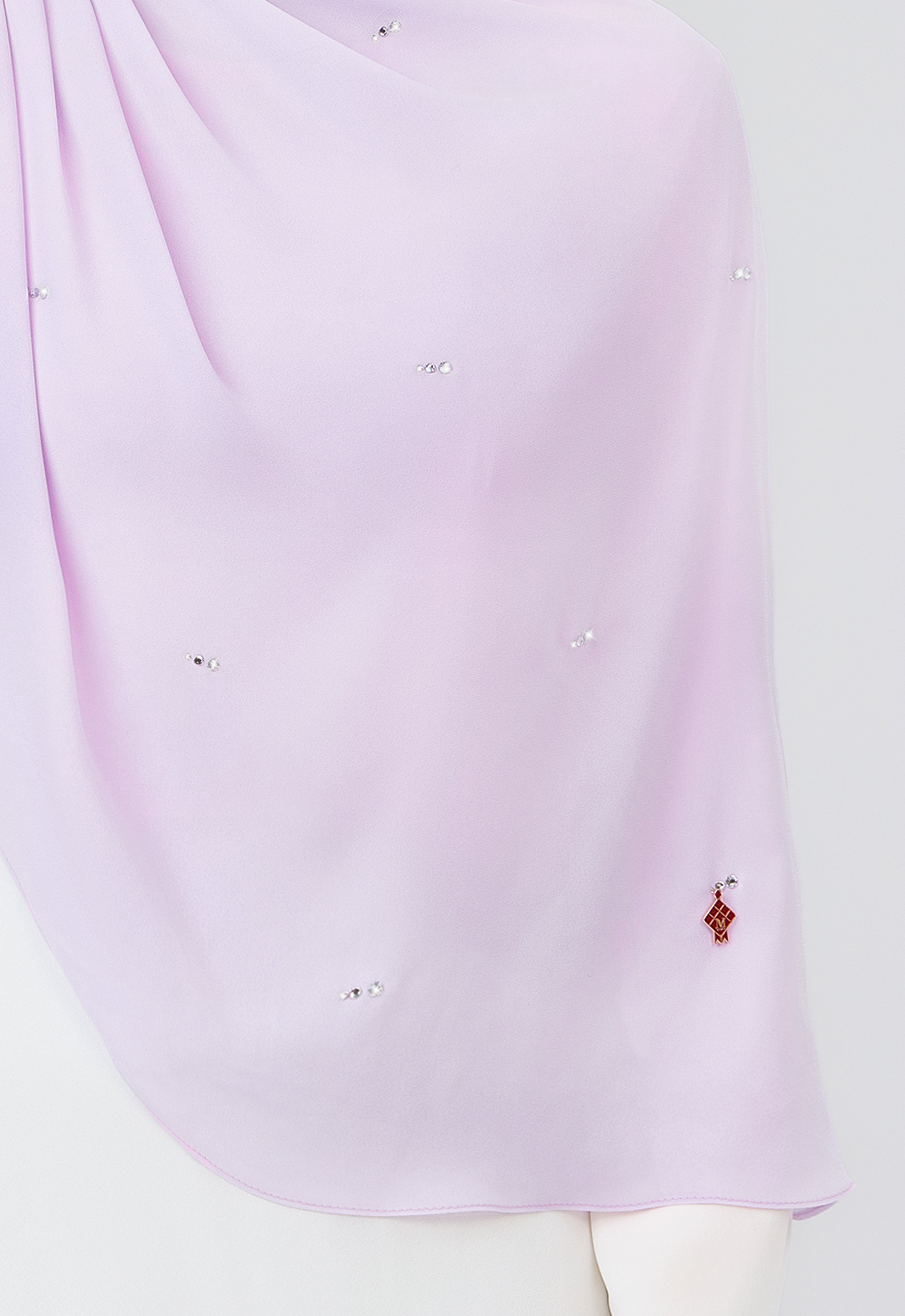 MINAZ HIJAB | SETULUS RAYA PLAIN STONE SHAWL - LILAC