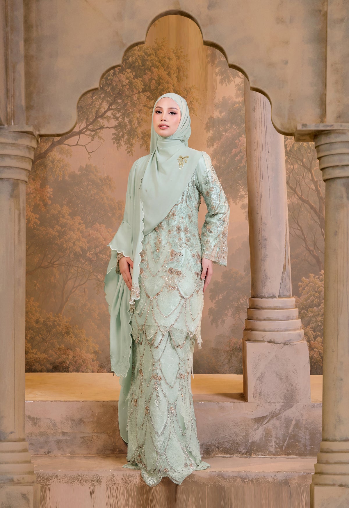 BESPOKE SERIES | MAHARANI KURUNG - MINT GREEN