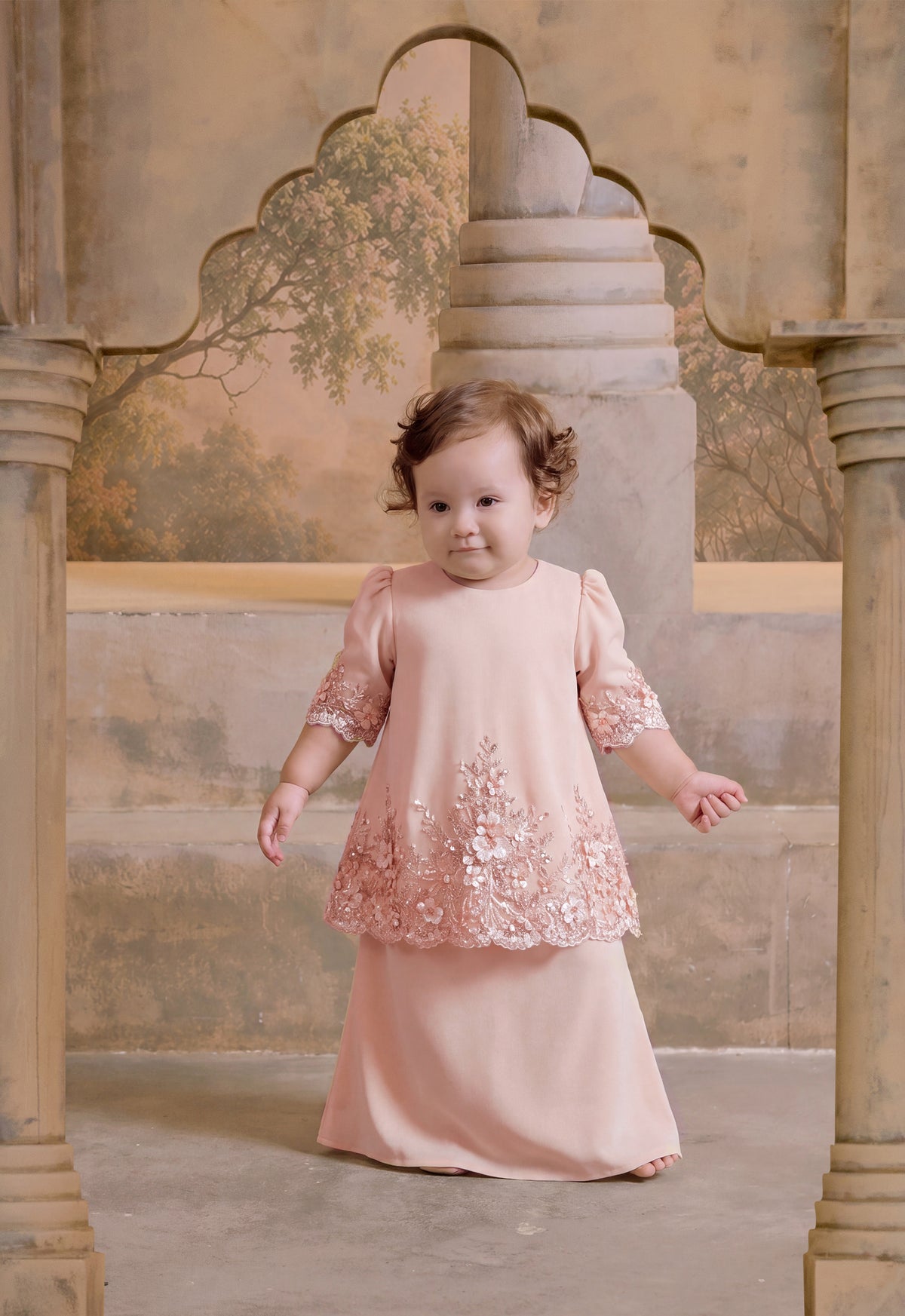 SUPER LUXE SERIES |MANOHARA BABY DRESS 2.0 - PASTEL PINK